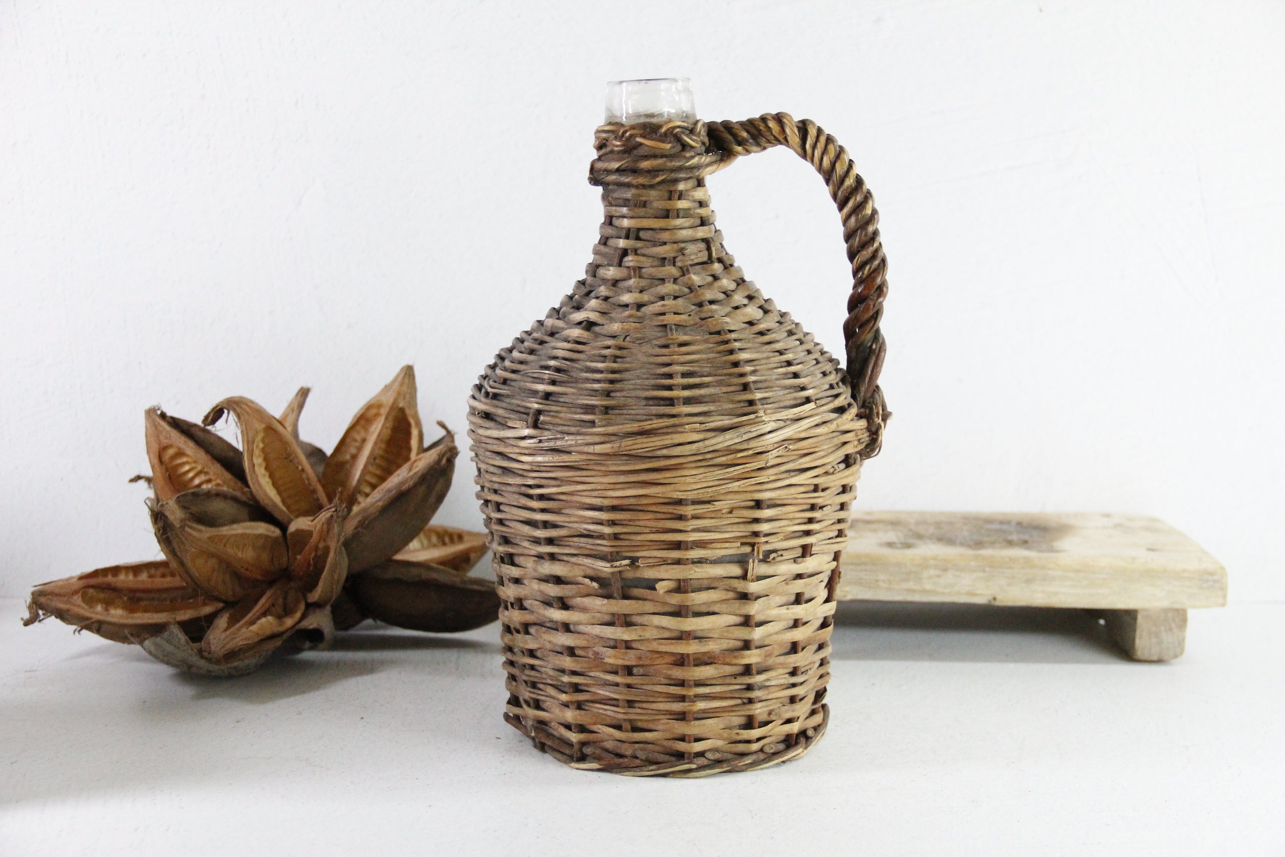 Wicker Demijohn Bottle France | Rattan Wrapped Jug  Debra Hall Lifestyle