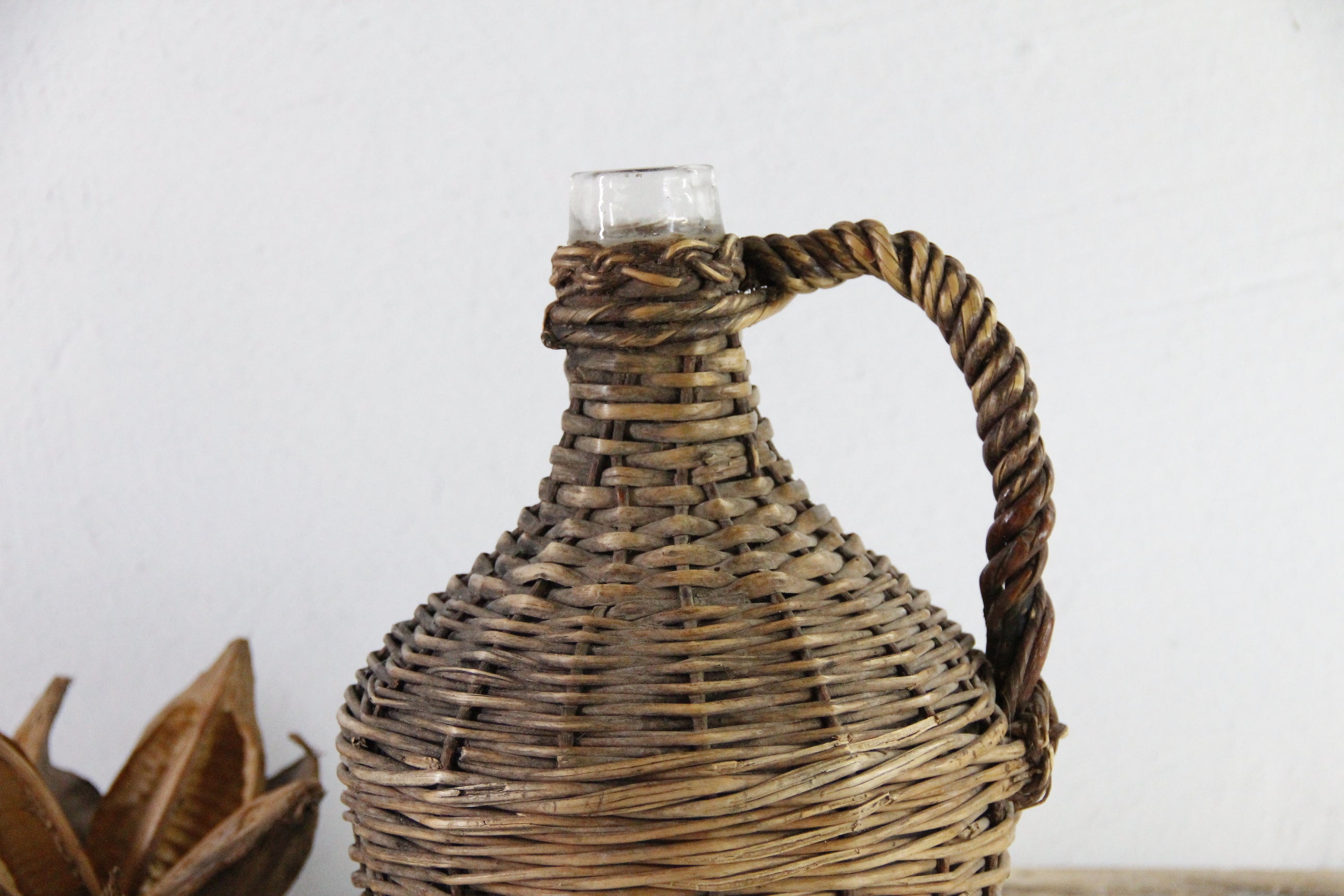 Wicker Demijohn Bottle France | Rattan Wrapped Jug  Debra Hall Lifestyle