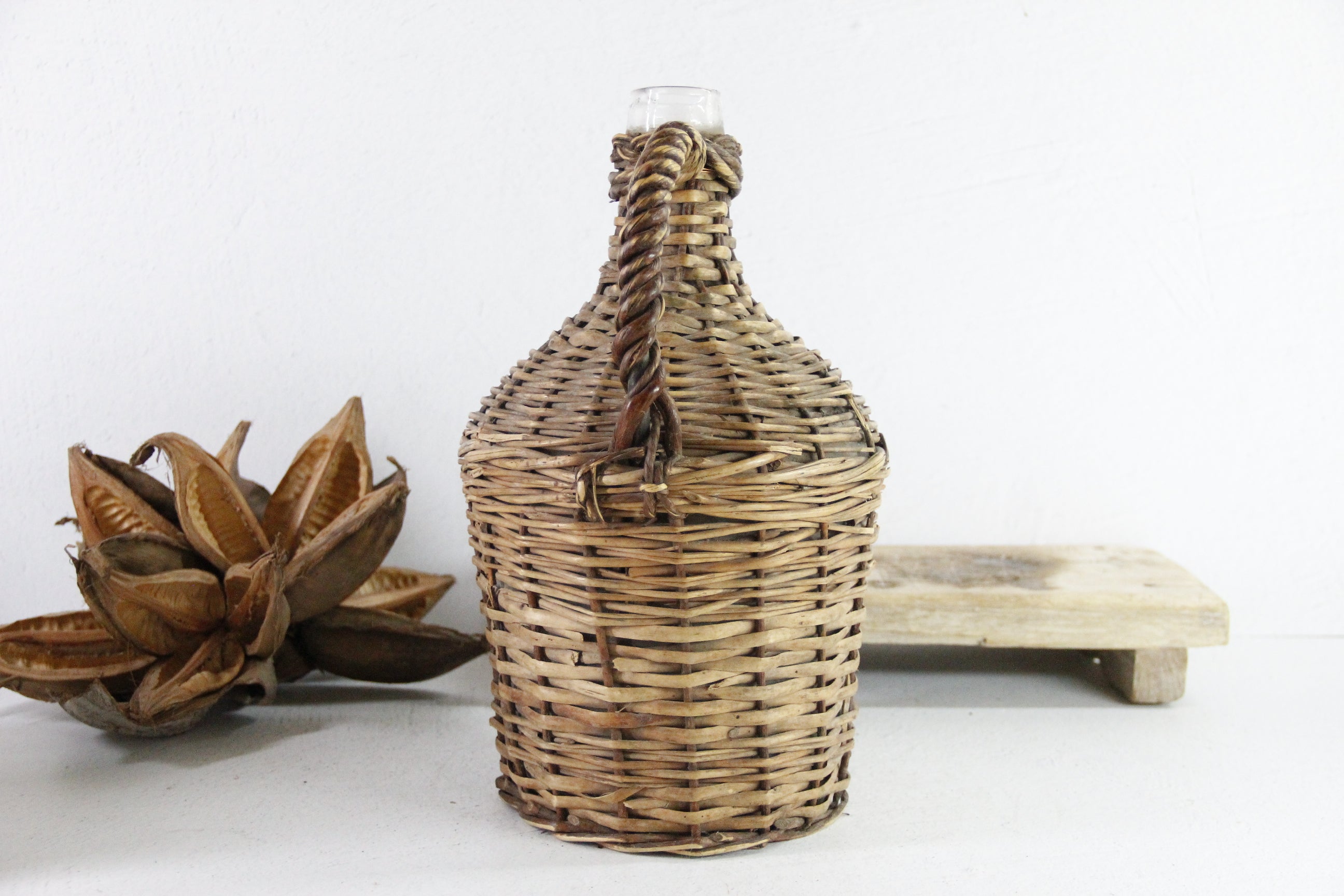 Wicker Demijohn Bottle France | Rattan Wrapped Jug  Debra Hall Lifestyle