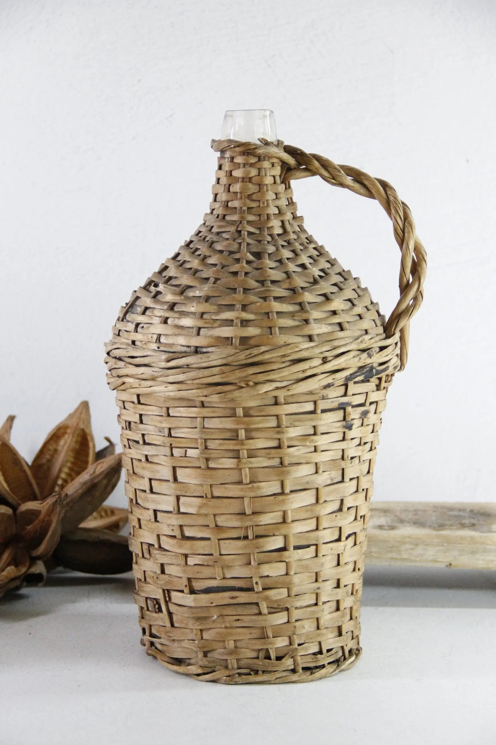 Wicker Demijohn | Vintage French Wrapped Wine Jug  Debra Hall Lifestyle