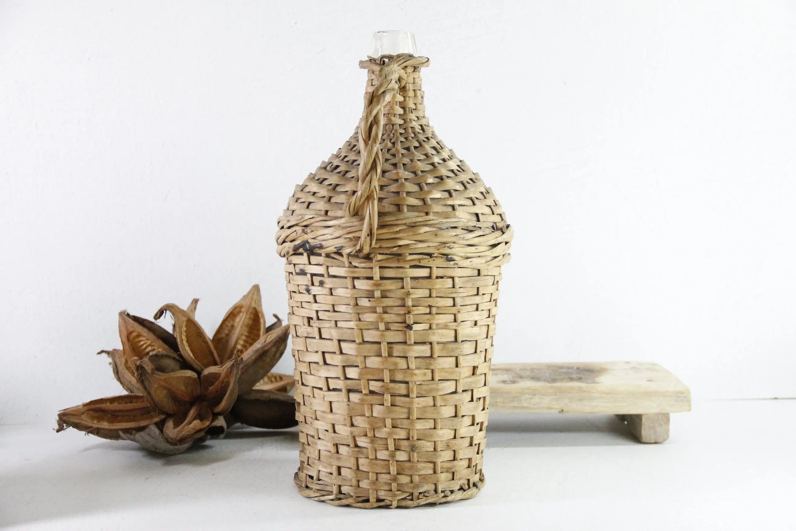 Wicker Demijohn | Vintage French Wrapped Wine Jug  Debra Hall Lifestyle