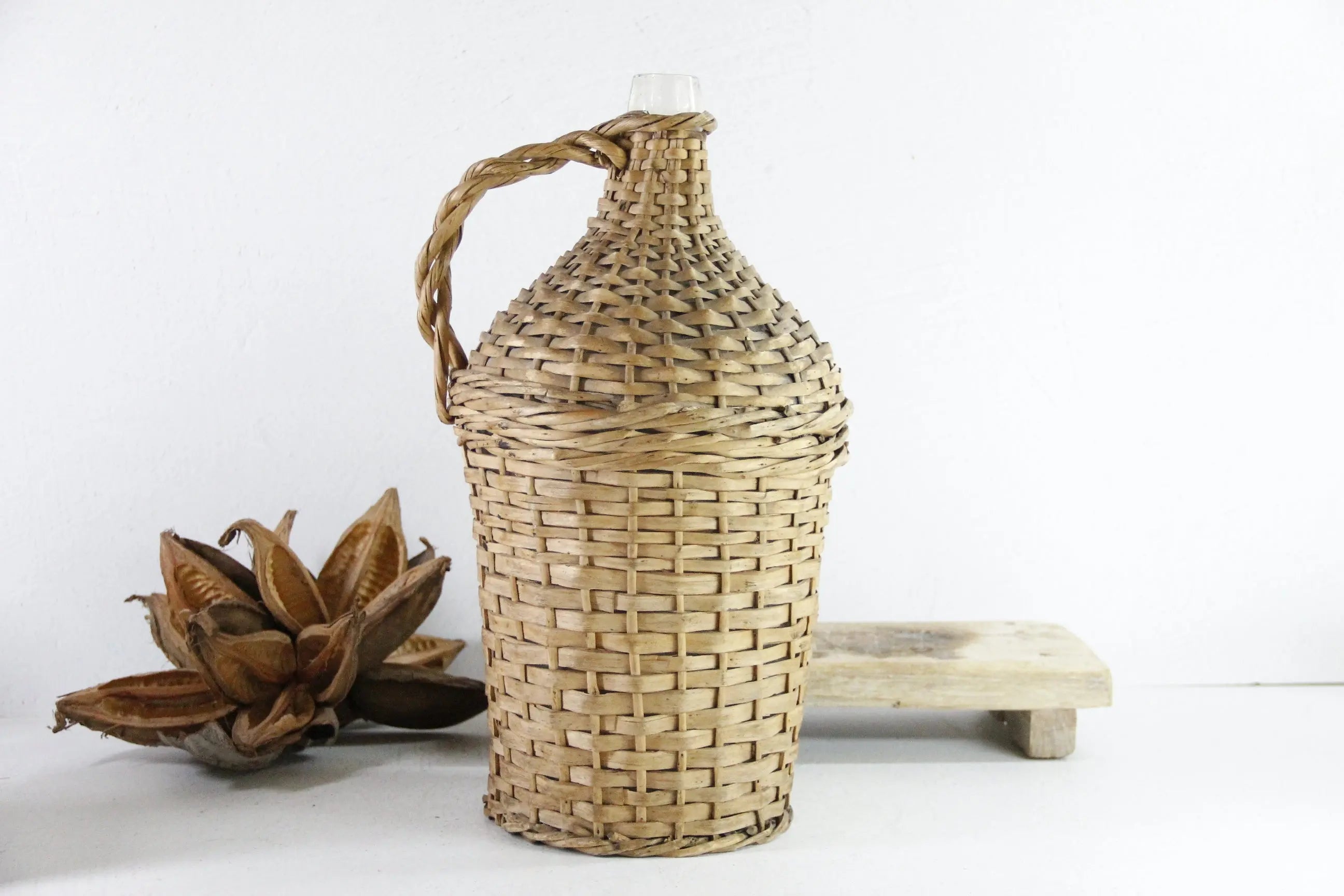 Wicker Demijohn | Vintage French Wrapped Wine Jug  Debra Hall Lifestyle