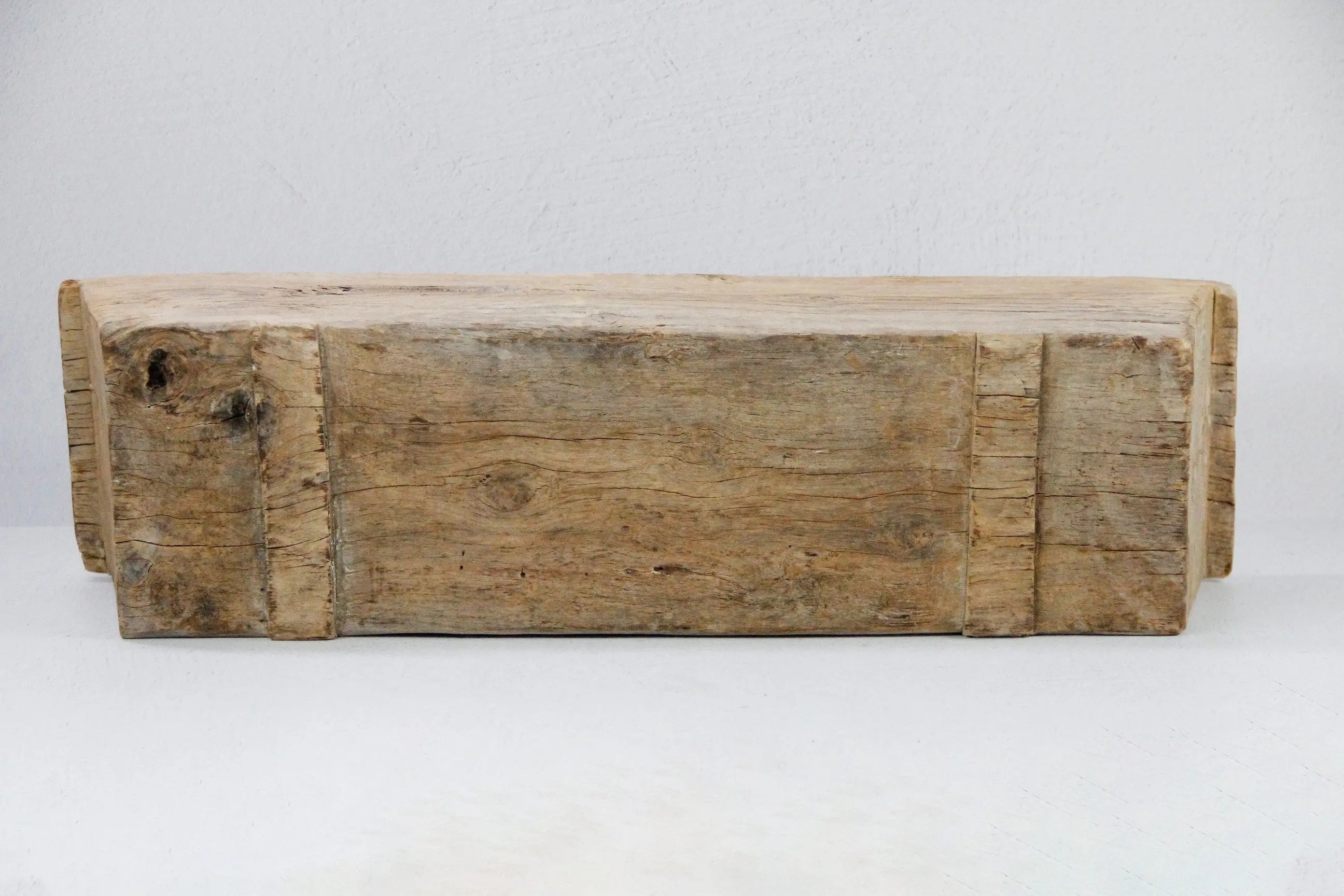 Wood Trough Planter | Large Antique Elm Carved Vessel  Debra Hall Lifestyle