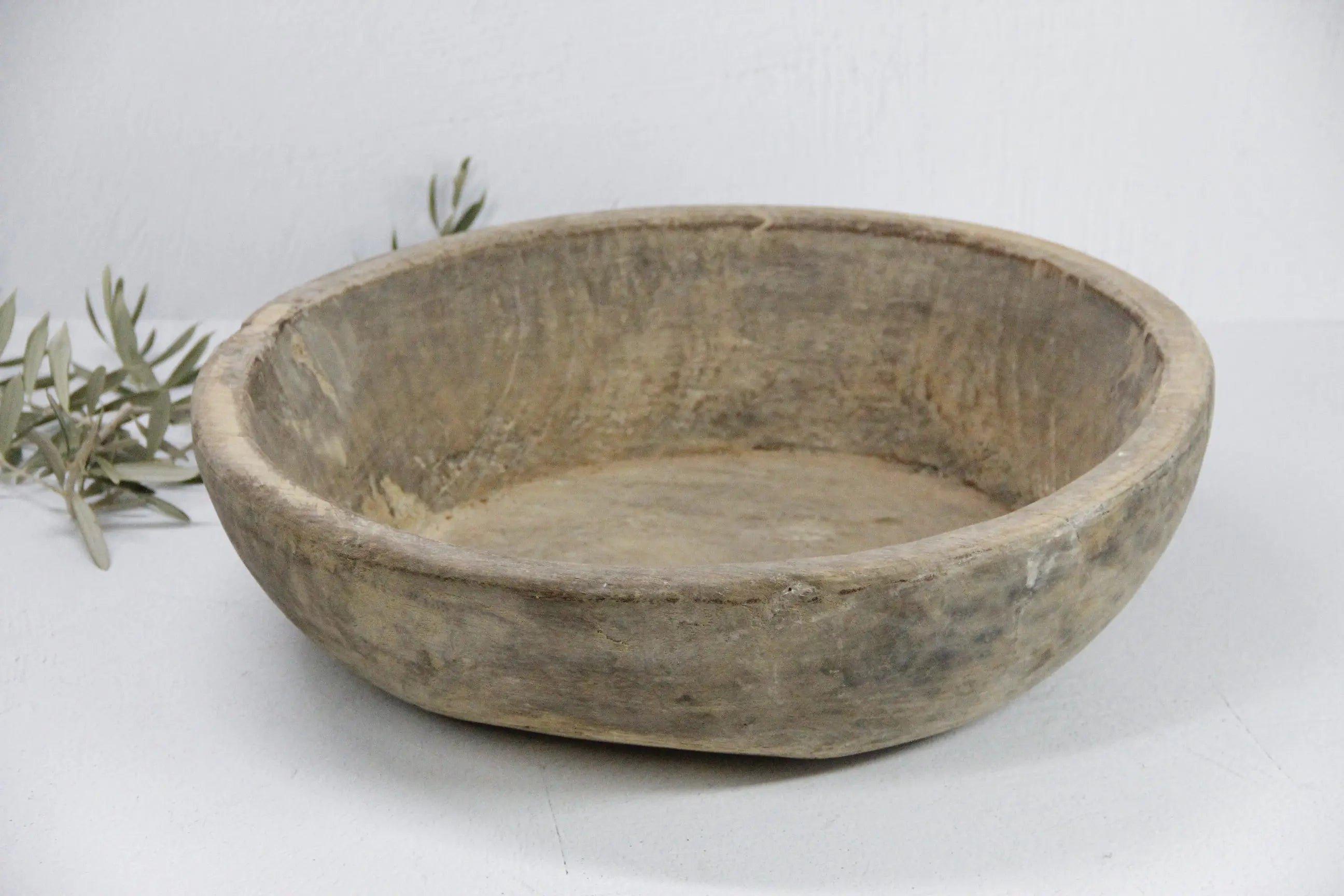 Wooden Bowl Antique | Hand Carved XL  Debra Hall Lifestyle