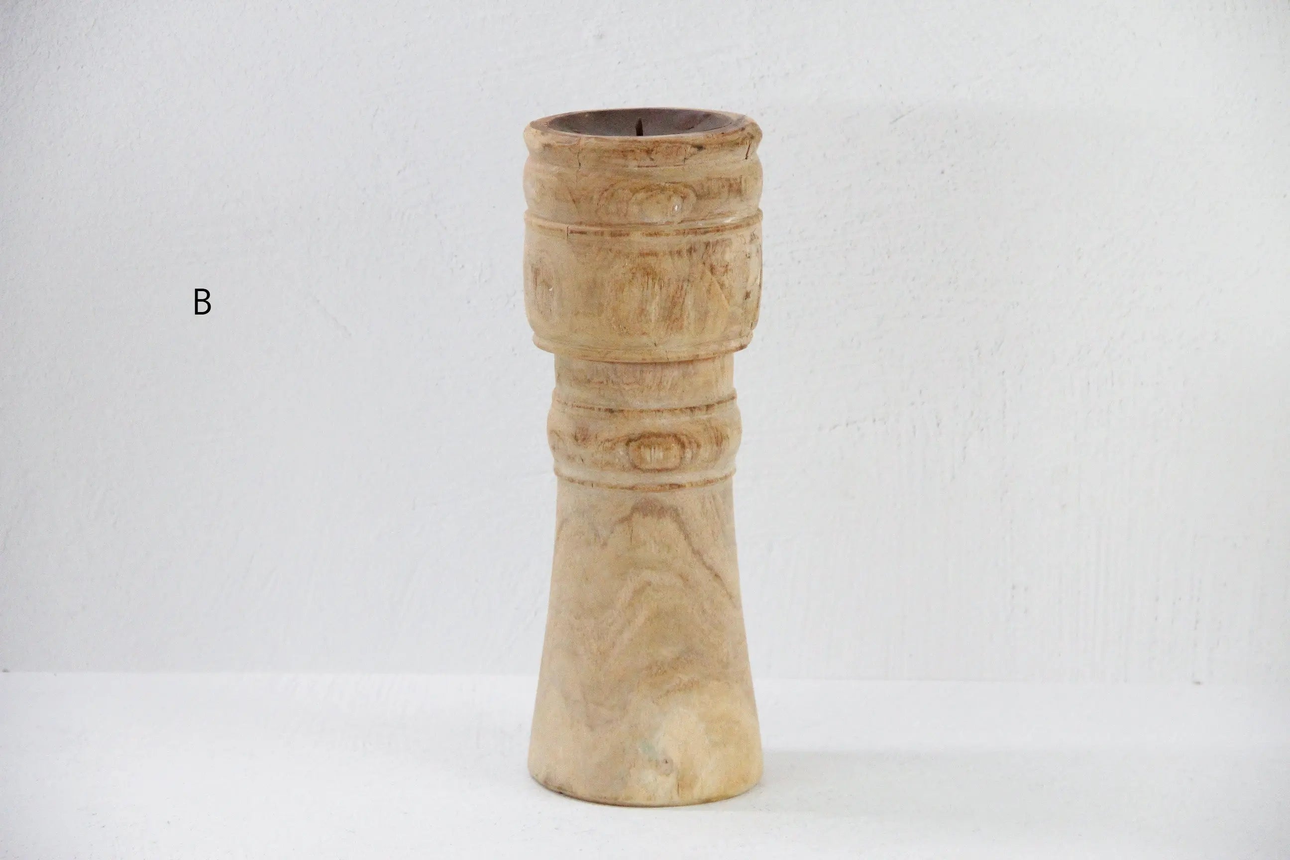 Wooden Candle Stand | Oversize Carved Architectural  Debra Hall Lifestyle