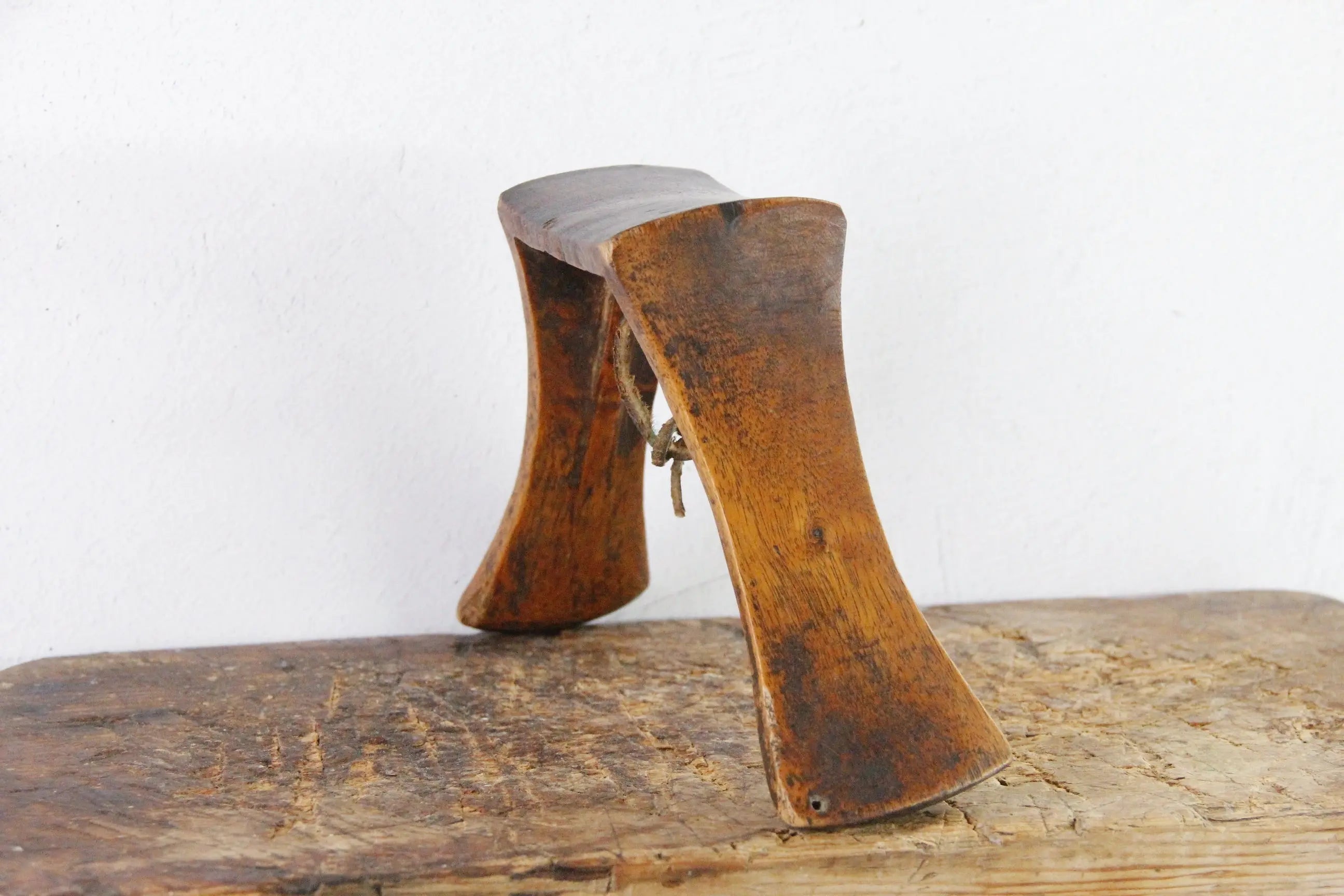 Wooden Headrest Antique Hand Carved African Sculpture