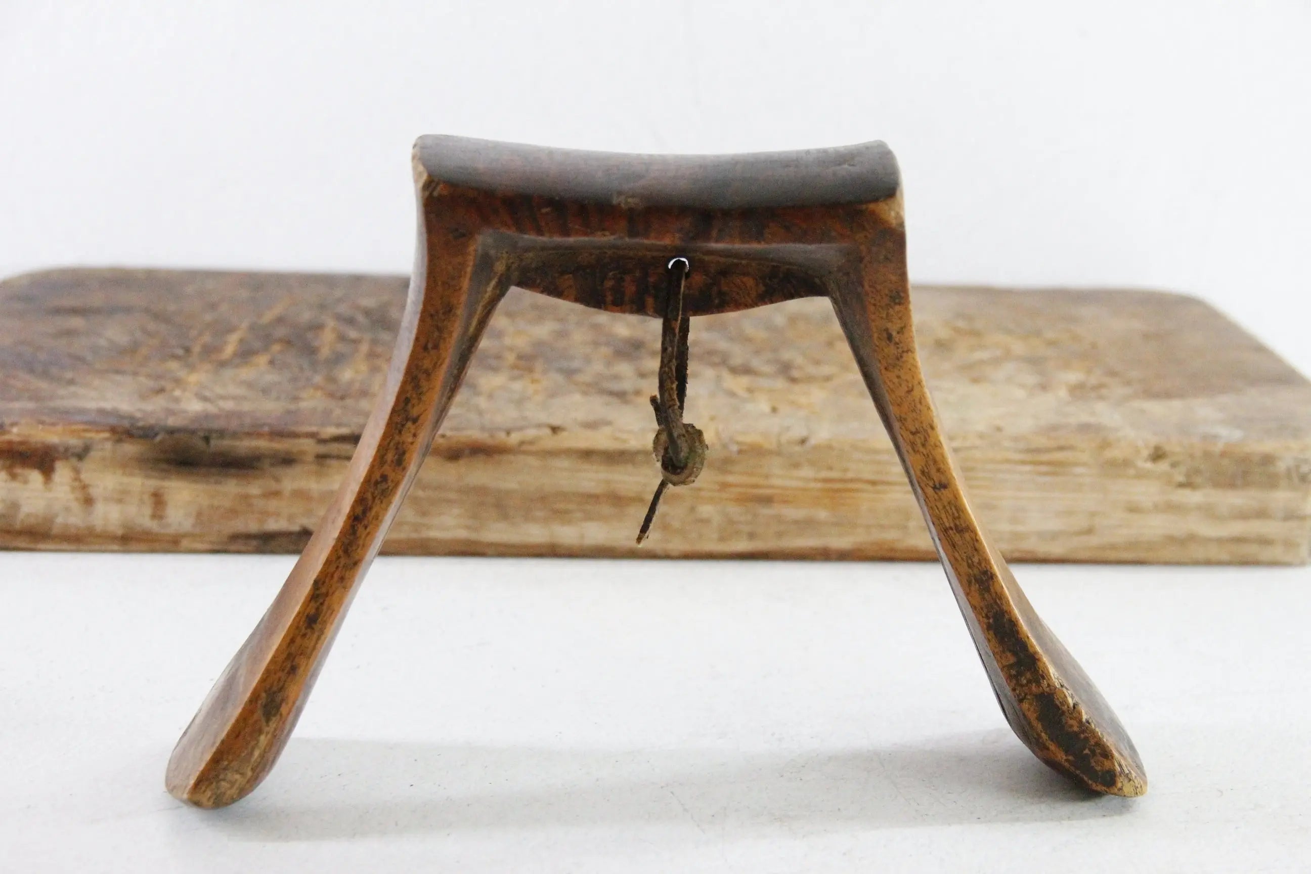 Wooden Headrest Antique Hand Carved African Sculpture