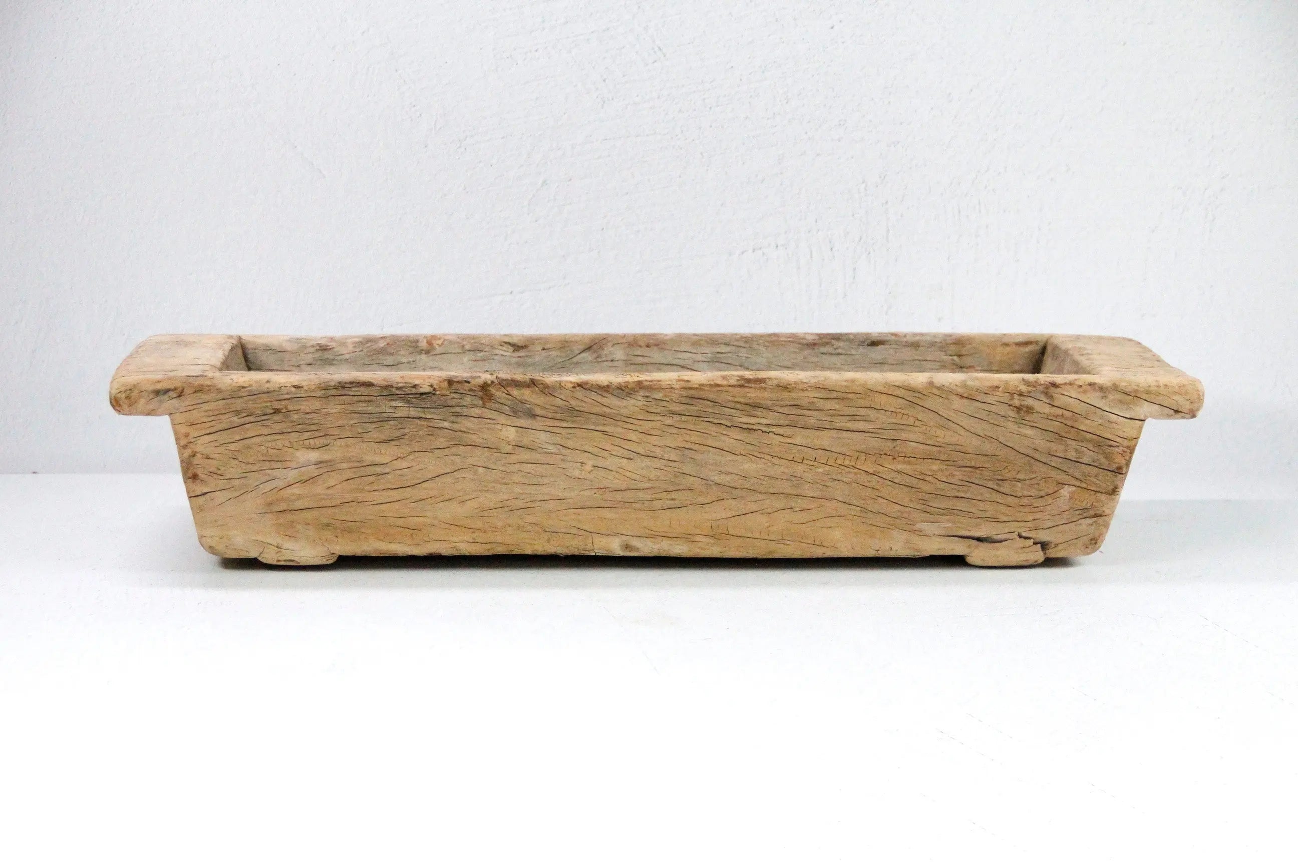 Wooden Trough | Antique Elm Hand Carved Large Vessel  Debra Hall Lifestyle