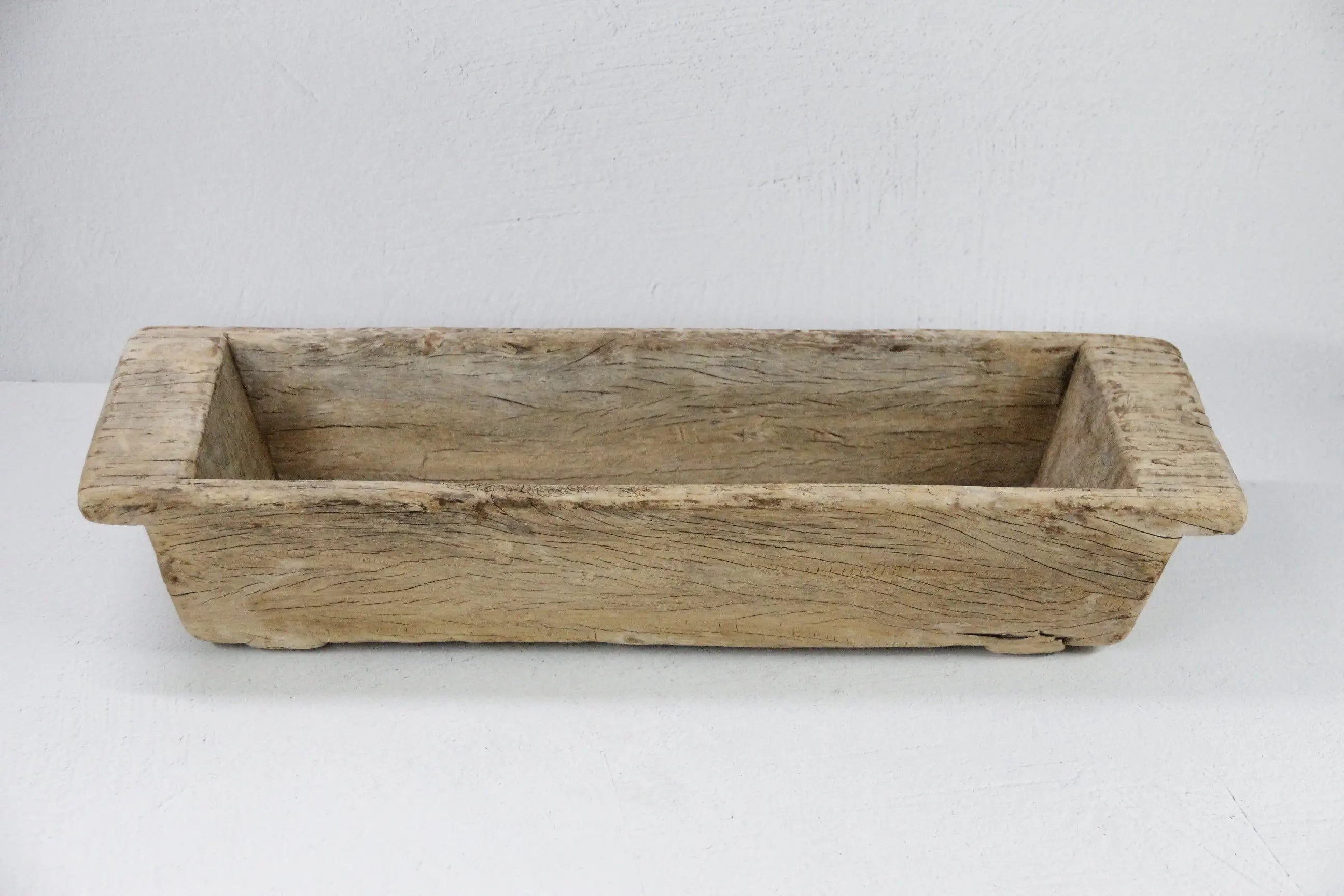 Wooden Trough | Antique Elm Hand Carved Large Vessel  Debra Hall Lifestyle