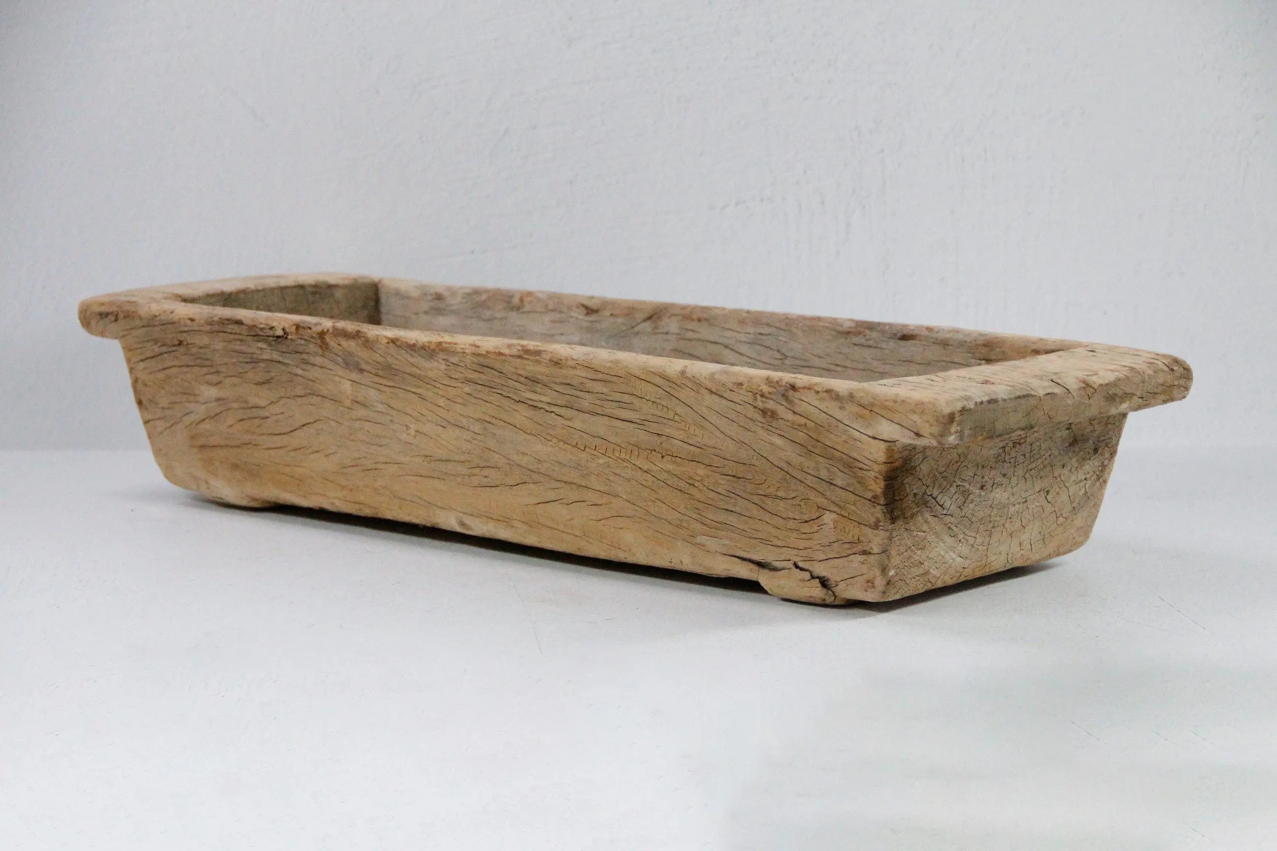 Wooden Trough | Antique Elm Hand Carved Large Vessel  Debra Hall Lifestyle