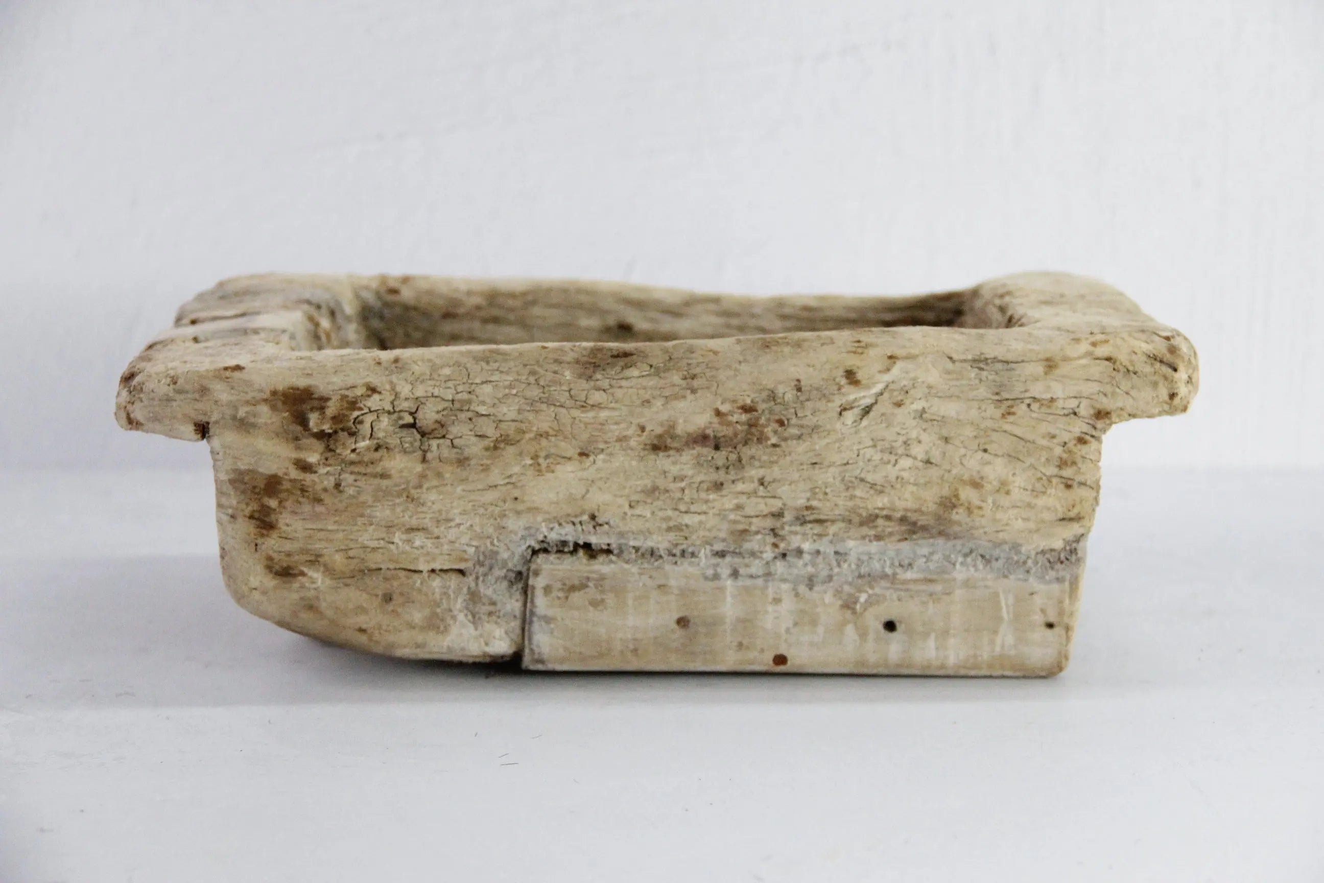 Wooden Trough | Antique Elm Hand Carved Small Vessel  Debra Hall Lifestyle