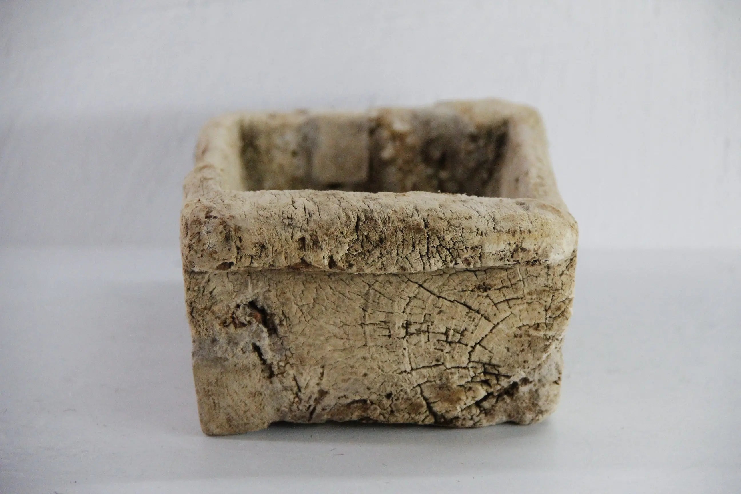 Wooden Trough | Antique Elm Hand Carved Small Vessel  Debra Hall Lifestyle