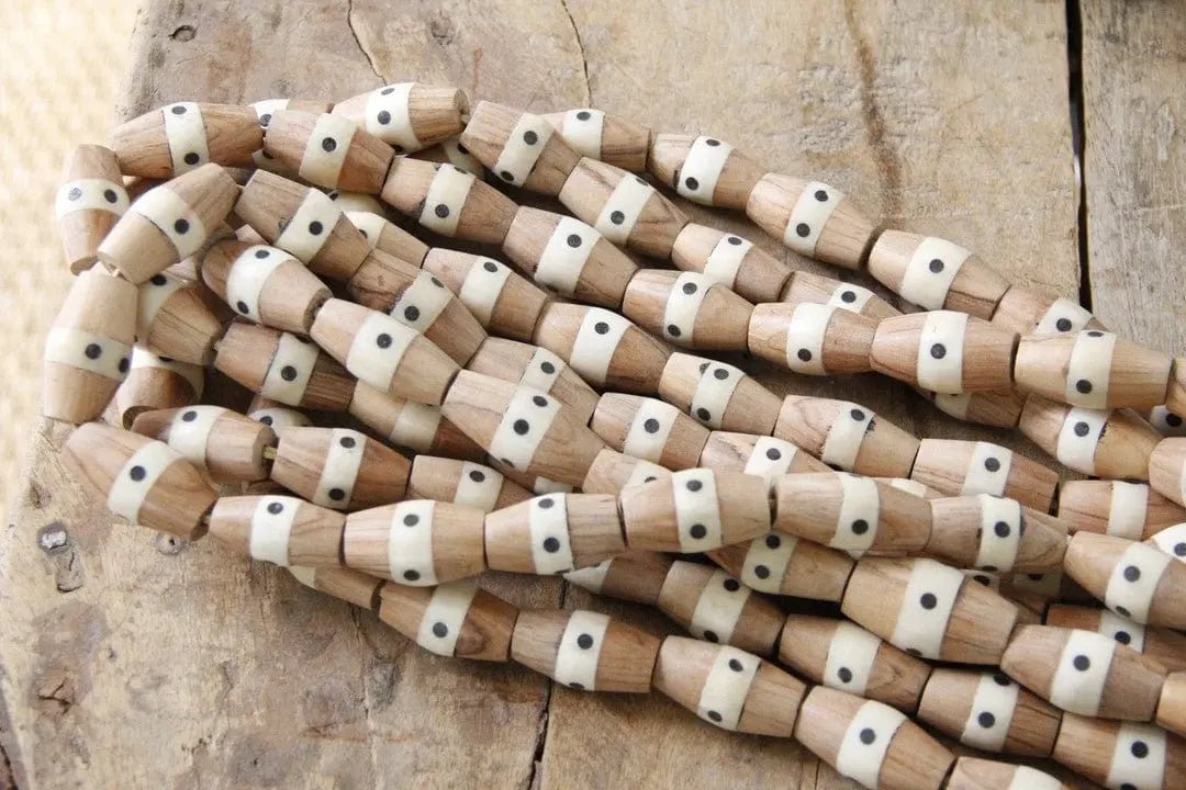 African Bead Strand | Wood and Carved Bone Tanzania - Debra Hall Lifestyle