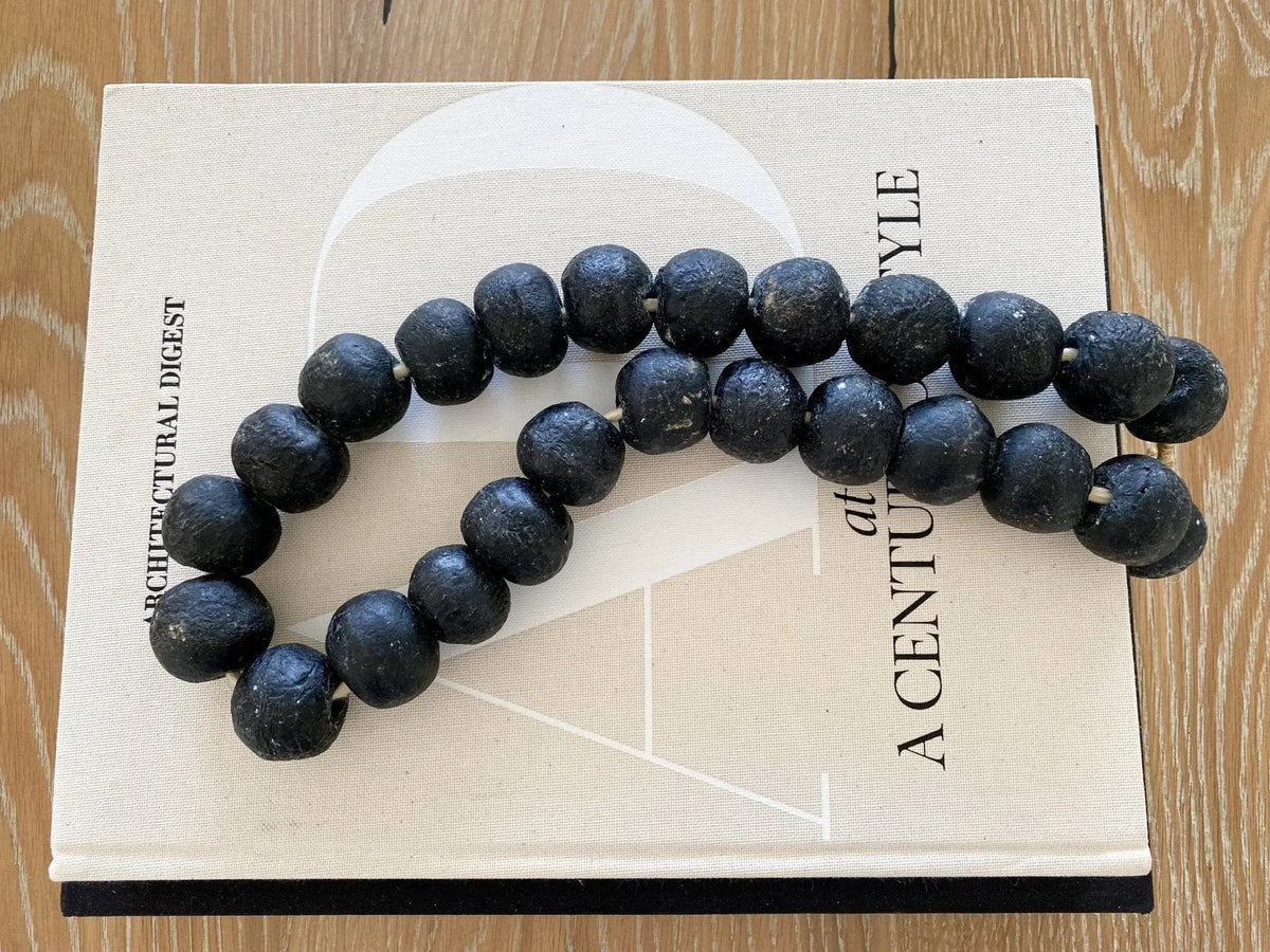 African Glass Beads | Jumbo Black Strand - Debra Hall Lifestyle