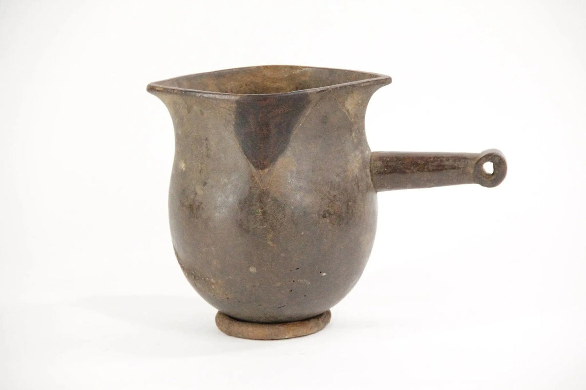 African Vessel | Antique Hand Carved Wood Pitcher Sudan - Debra Hall Lifestyle