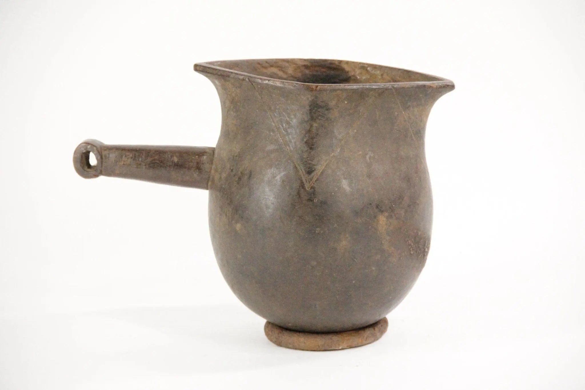 African Vessel | Antique Hand Carved Wood Pitcher Sudan - Debra Hall Lifestyle