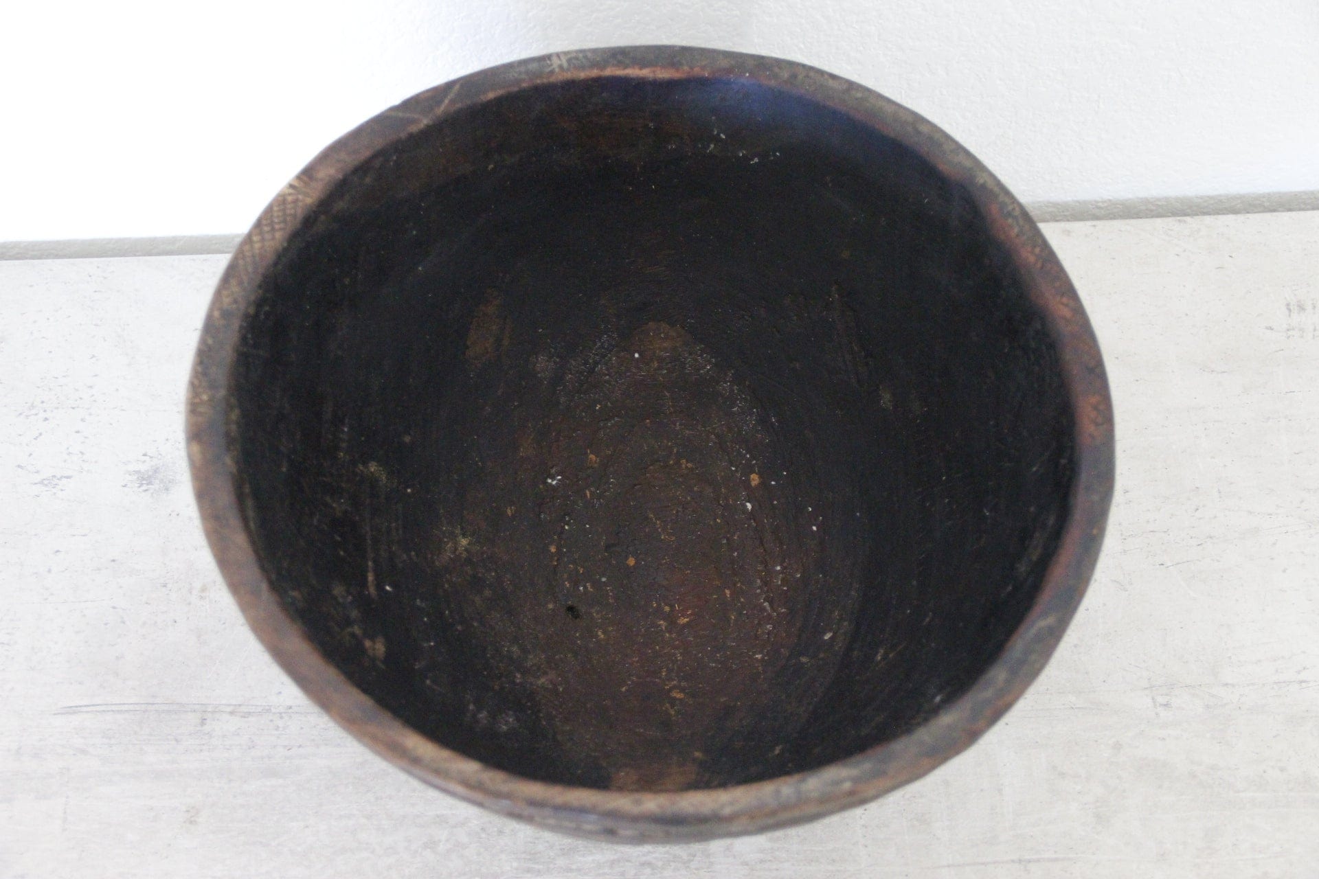  African Wood Bowl | Milking Bowl  interior