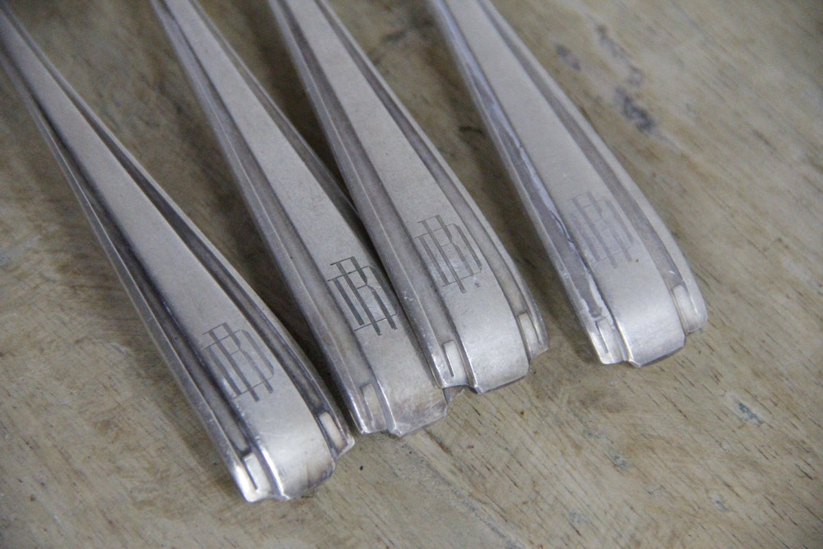 Antique Boulenger French Silverplate Fish Flatware Set of 17 - Debra Hall Lifestyle