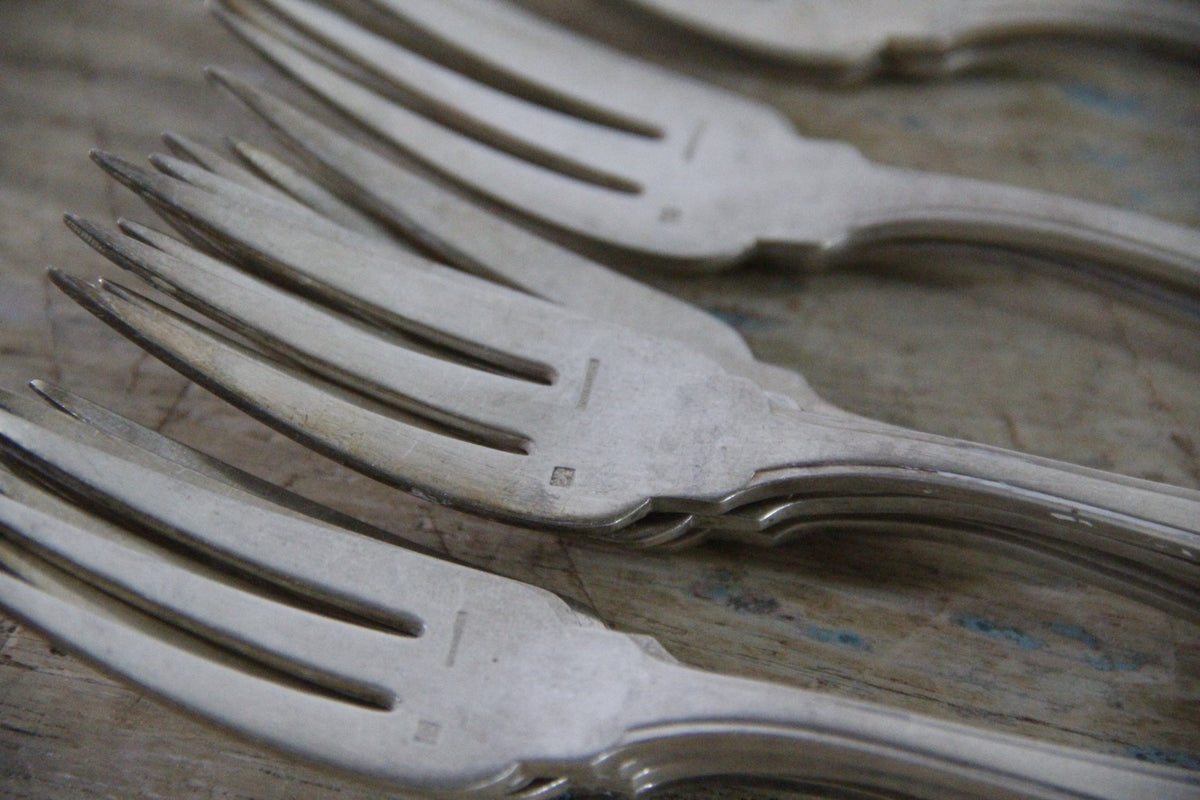 Antique Boulenger French Silverplate Fish Flatware Set of 17 - Debra Hall Lifestyle