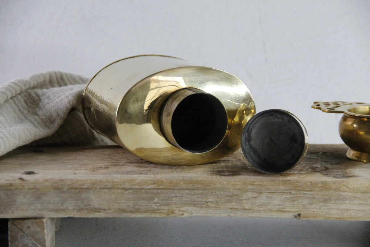 Antique Brass Tea Caddy England | Hand Hammered Stamped - Debra Hall Lifestyle