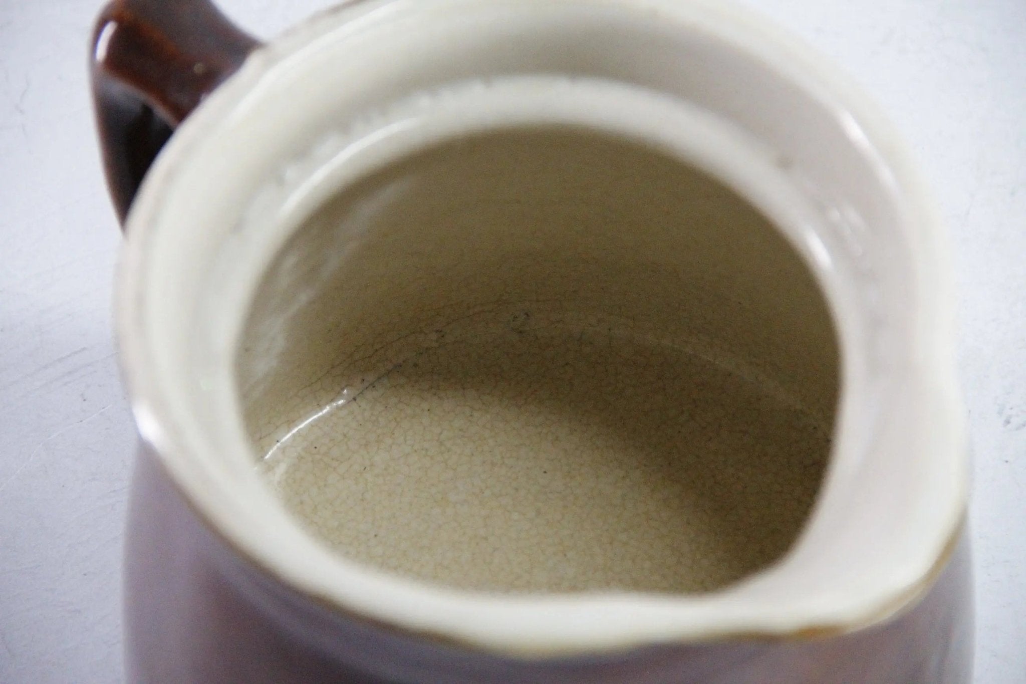 Antique Brown Stoneware Pitcher | Albany Slip 32 0z - Debra Hall Lifestyle