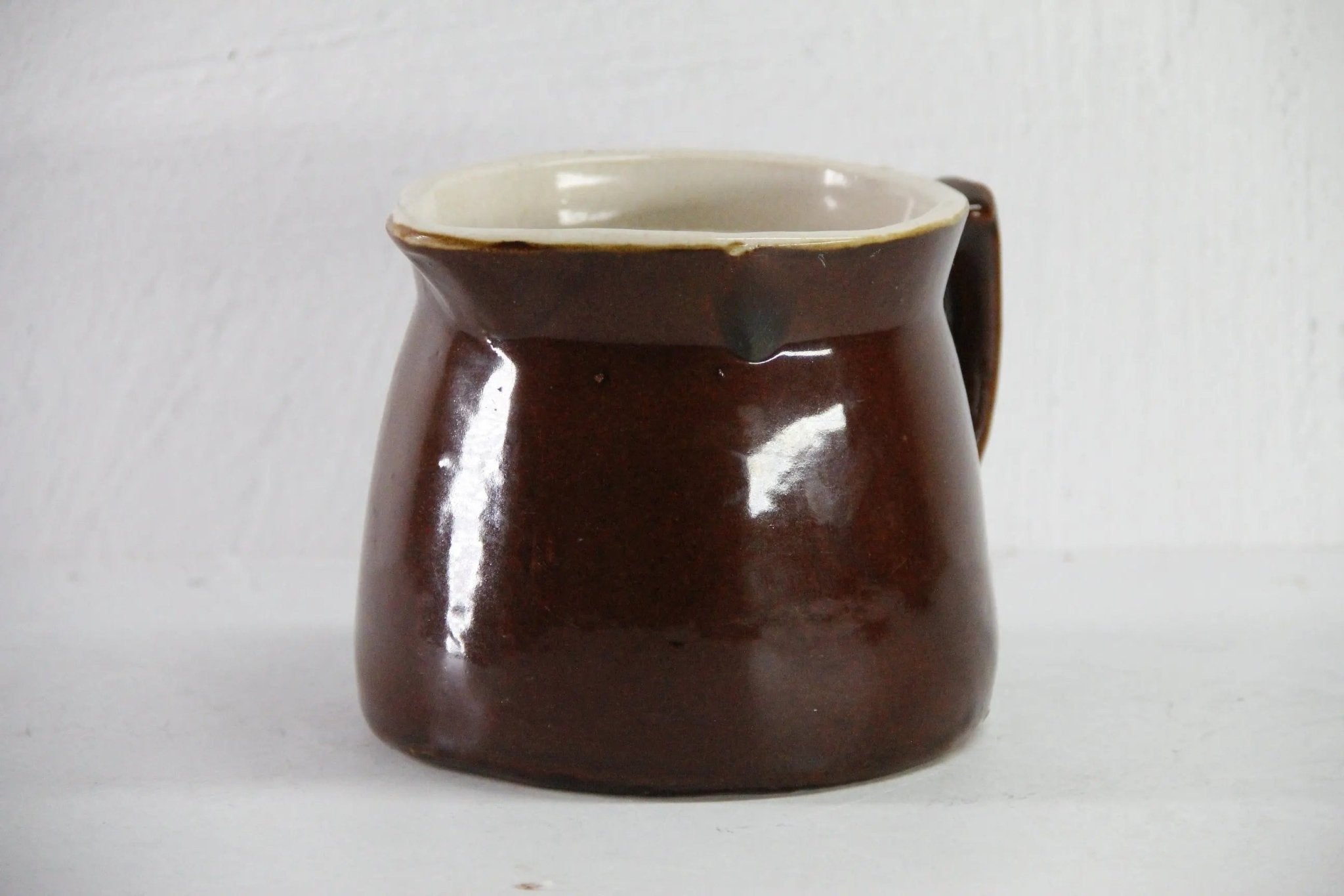 Antique Brown Stoneware Pitcher | Albany Slip 32 0z - Debra Hall Lifestyle