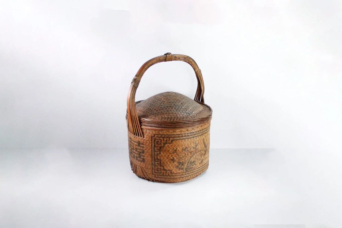 Antique Chinese Wedding Basket With Lid | Chinoiserie XL - Debra Hall Lifestyle