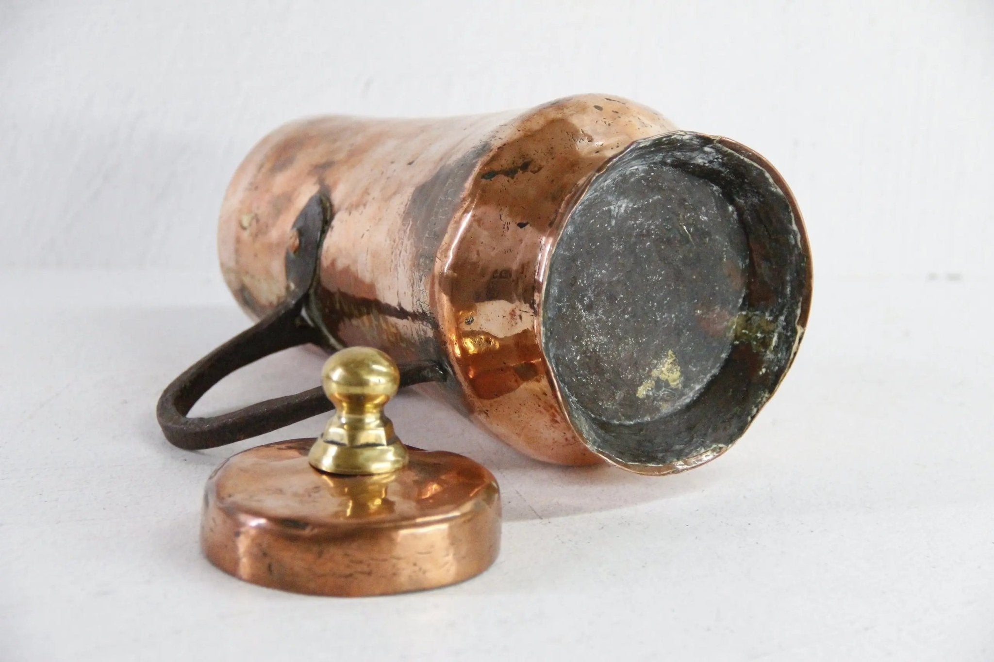 Antique Copper Coffee Pot | Handmade 19th C. French Kettle - Debra Hall Lifestyle