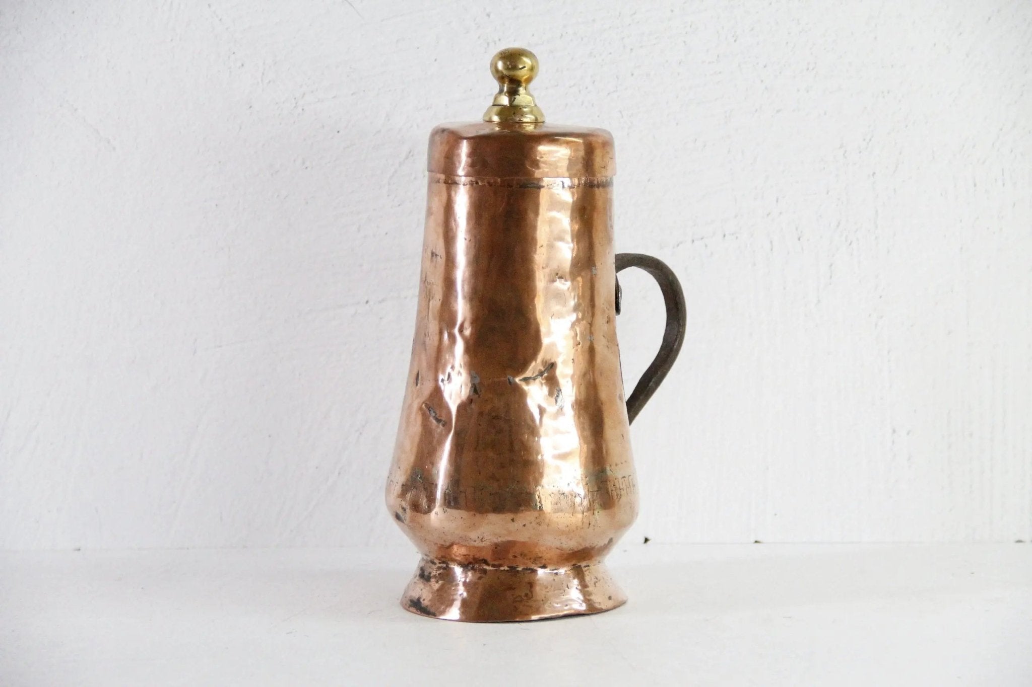Antique Copper Coffee Pot | Handmade 19th C. French Kettle - Debra Hall Lifestyle