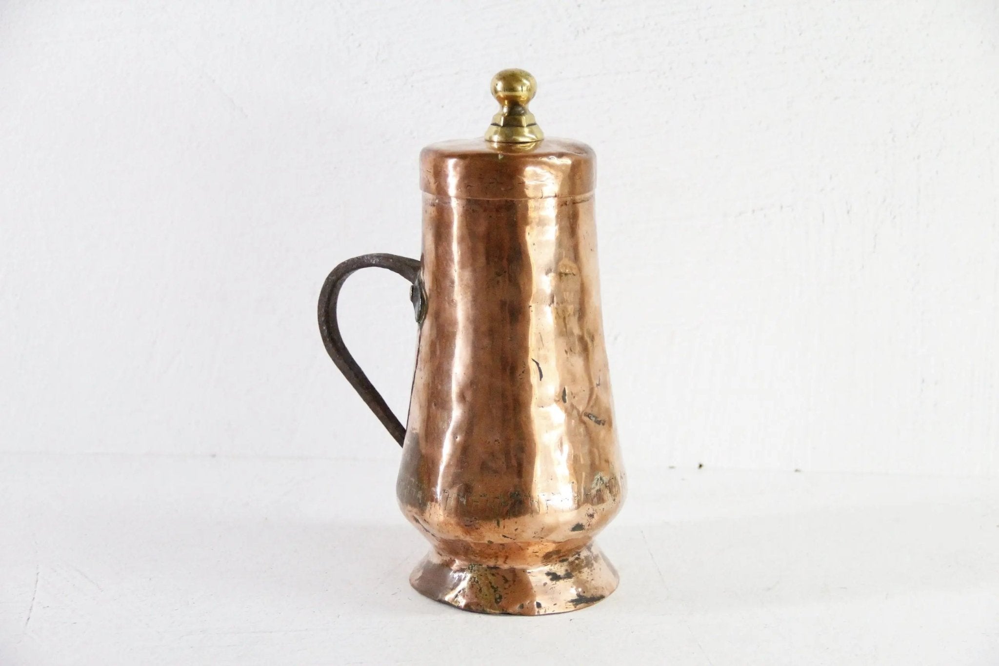 Antique Copper Coffee Pot | Handmade 19th C. French Kettle - Debra Hall Lifestyle