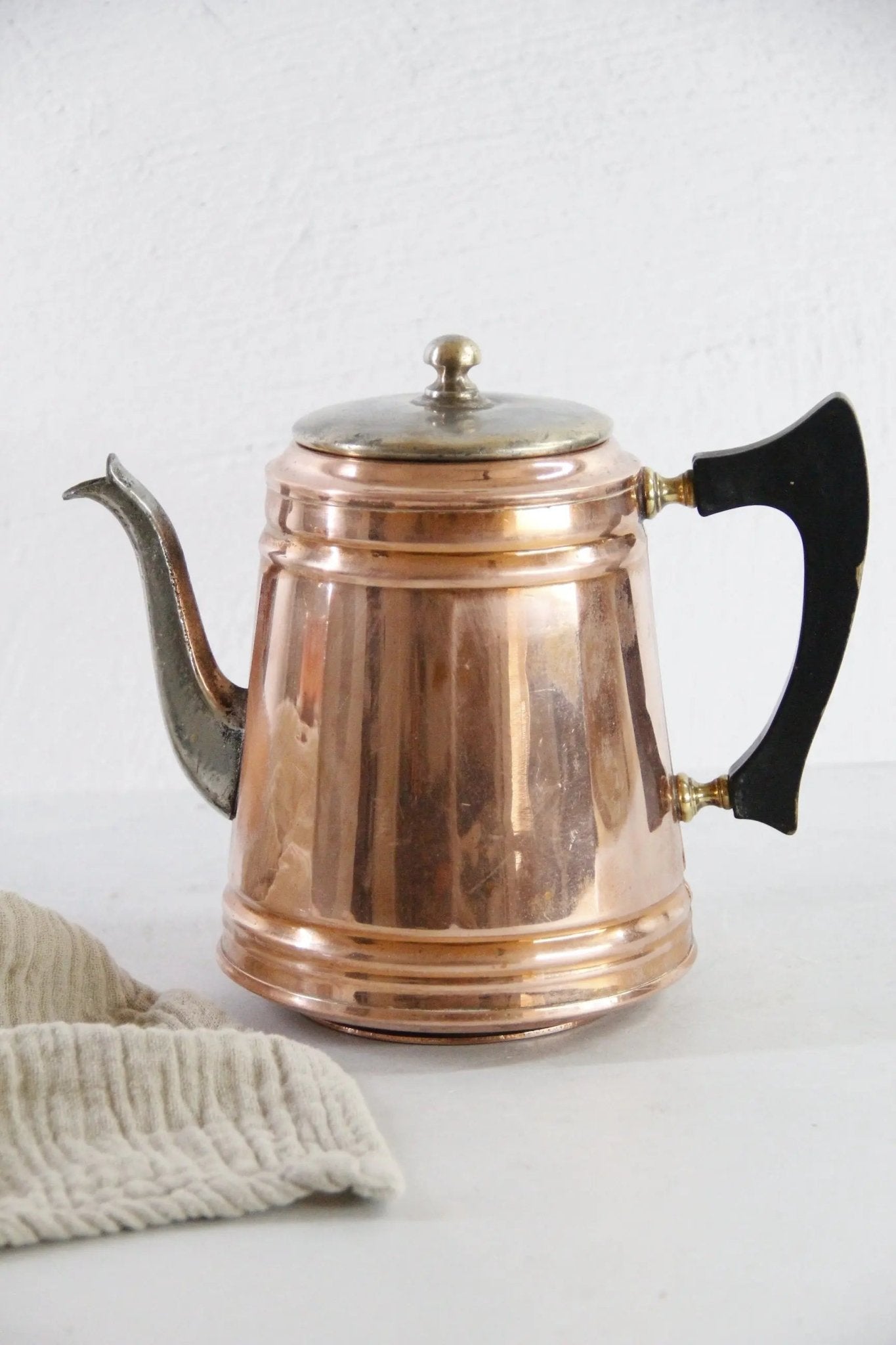 Antique Copper Coffee Pot | Manning Bowman Percolator - Debra Hall Lifestyle