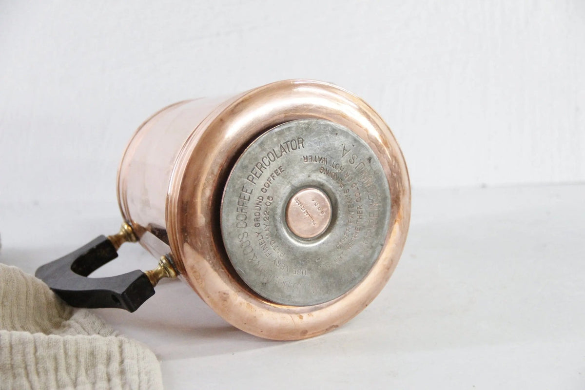 Antique Copper Coffee Pot | Manning Bowman Percolator - Debra Hall Lifestyle