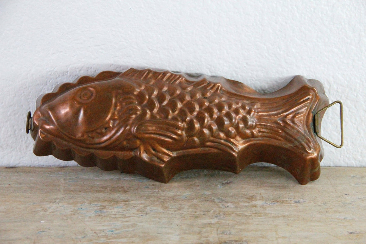 Antique Copper Fish Mold European Jelly Aspic Mould - Debra Hall Lifestyle