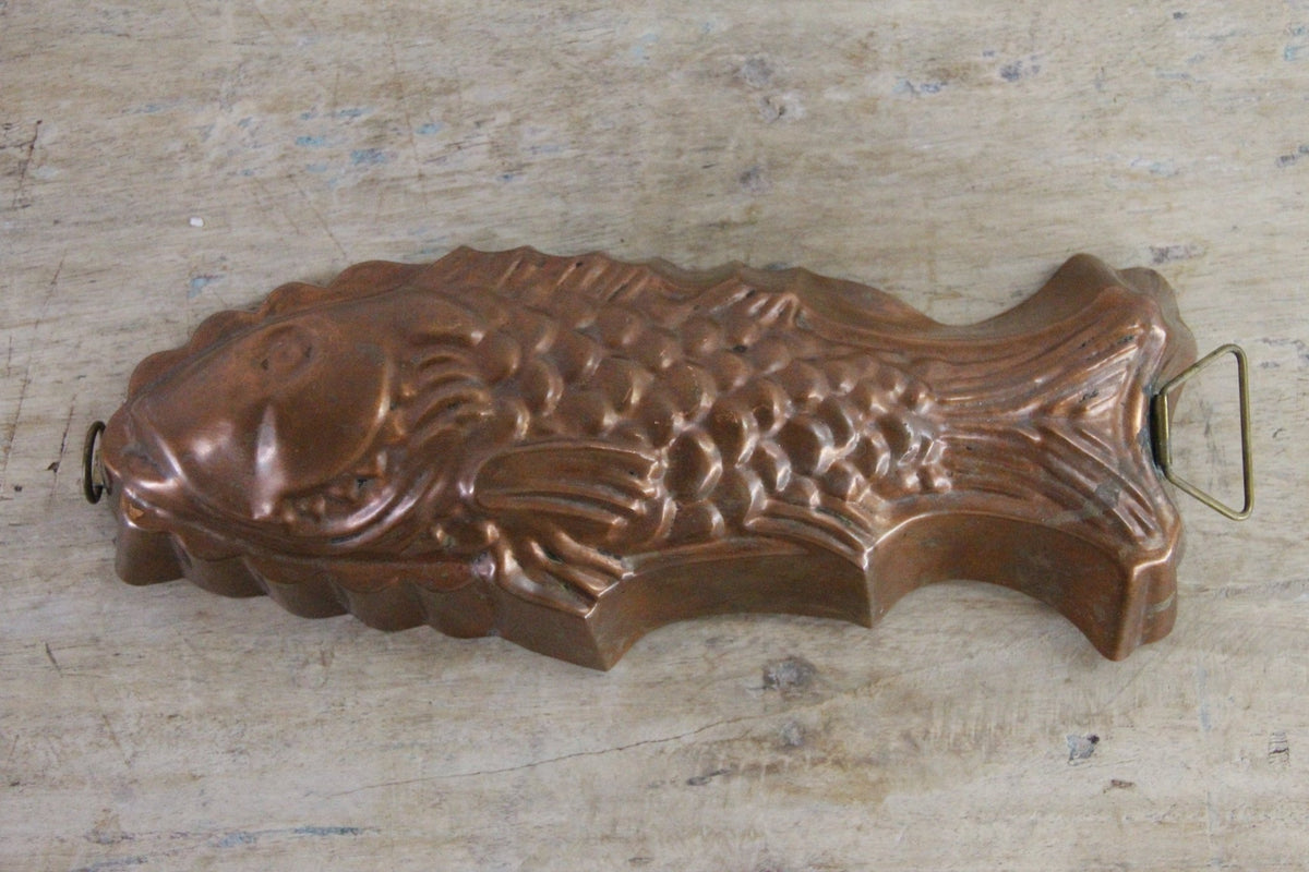 Antique Copper Fish Mold European Jelly Aspic Mould - Debra Hall Lifestyle