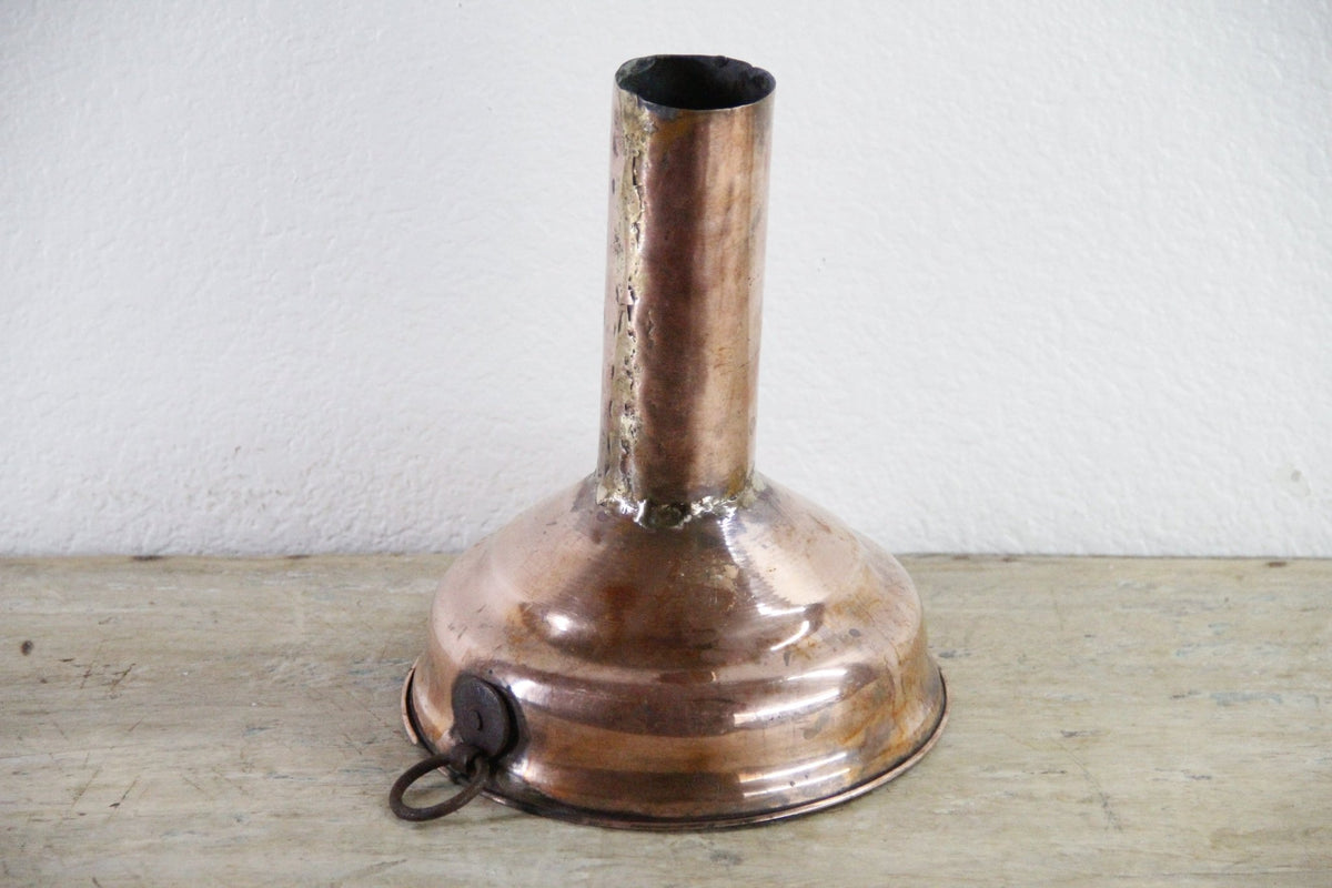 Antique Copper Funnel 19th Century Tinned Wine Beer Funnel - Debra Hall Lifestyle