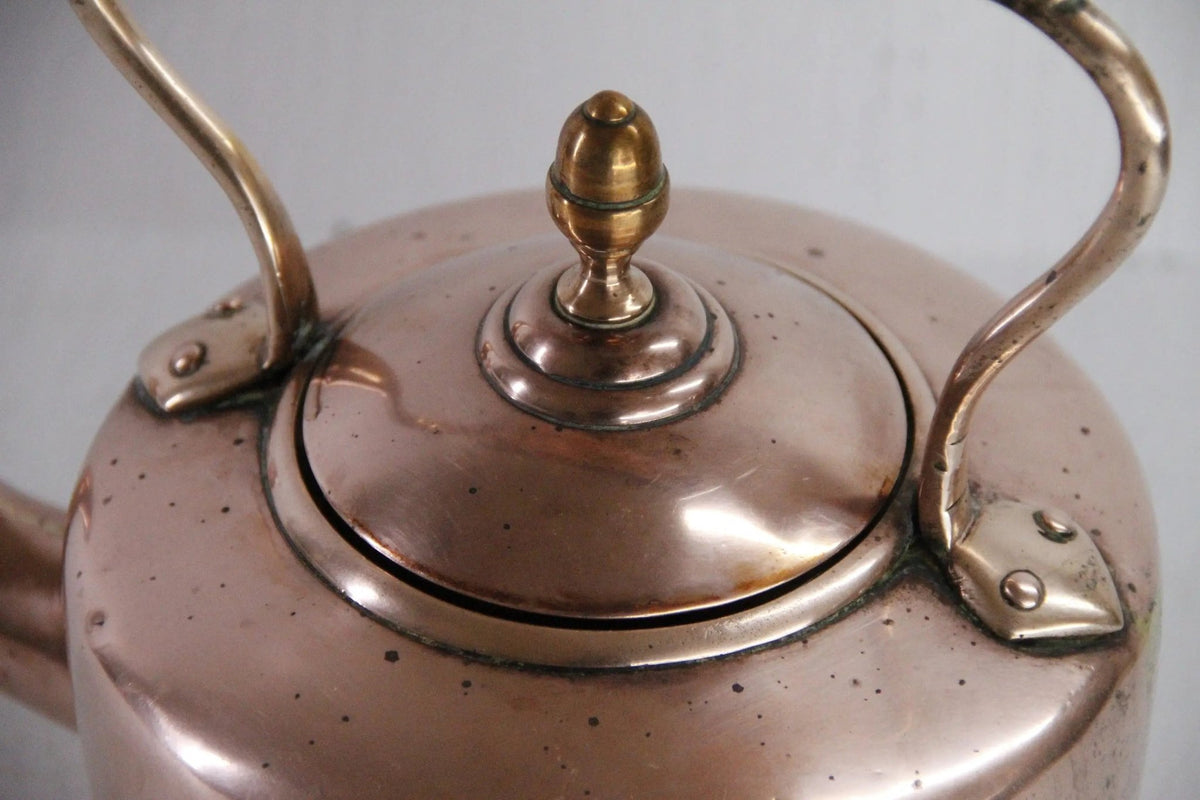 Antique Copper Kettle Georgian | 19th C. English Dovetailed - Debra Hall Lifestyle