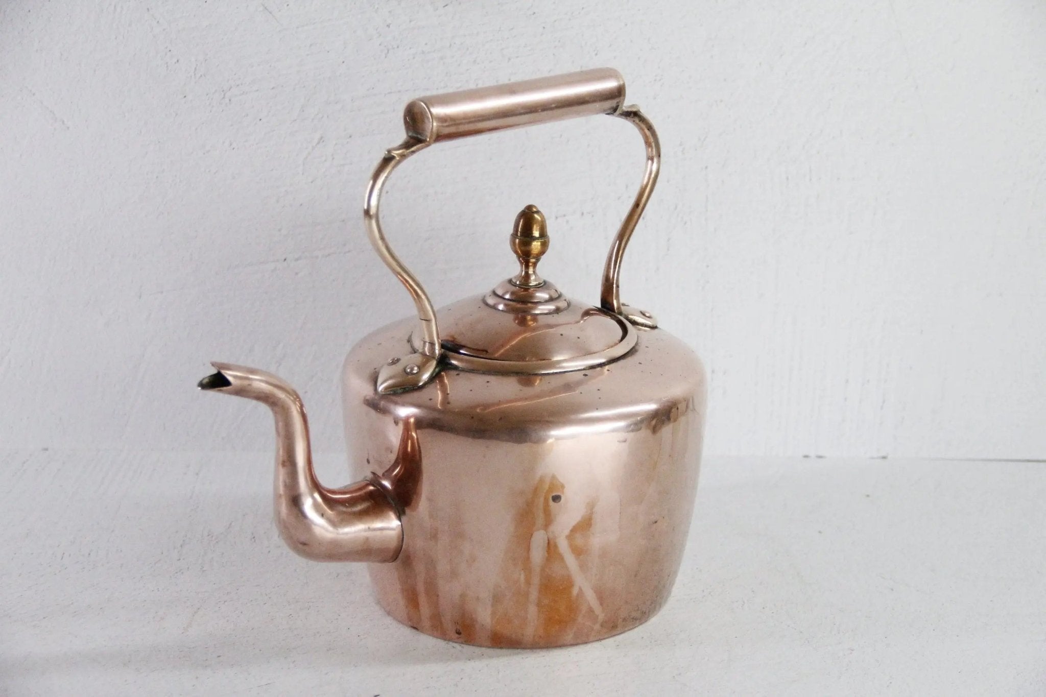 Antique Copper Kettle Georgian | 19th C. English Dovetailed - Debra Hall Lifestyle