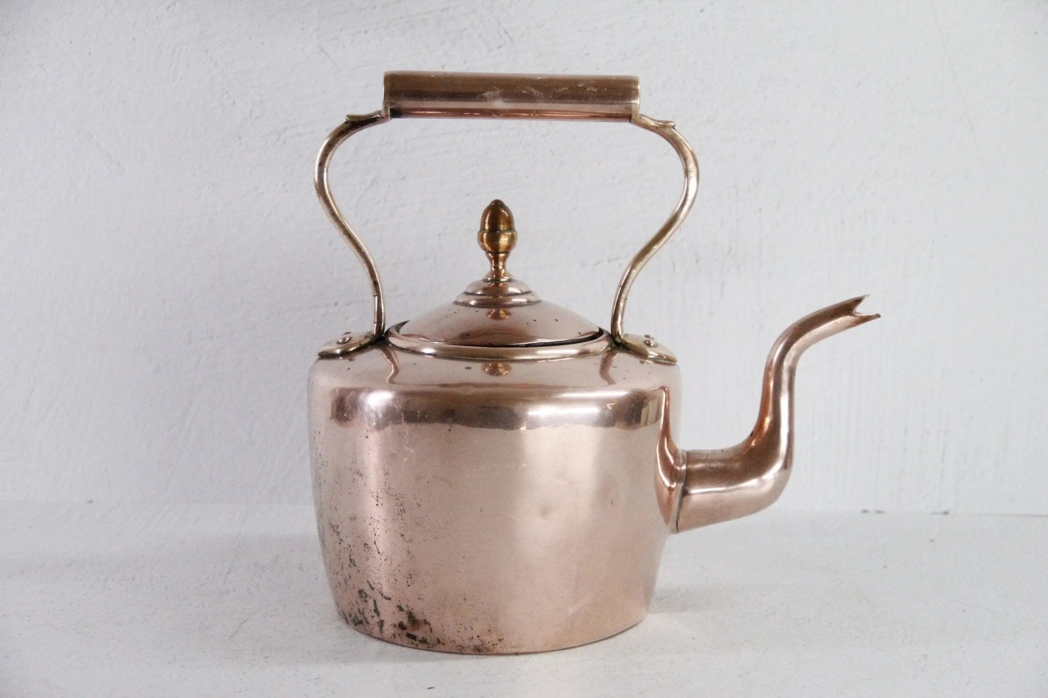 Antique Copper Kettle Georgian | 19th C. English Dovetailed - Debra Hall Lifestyle