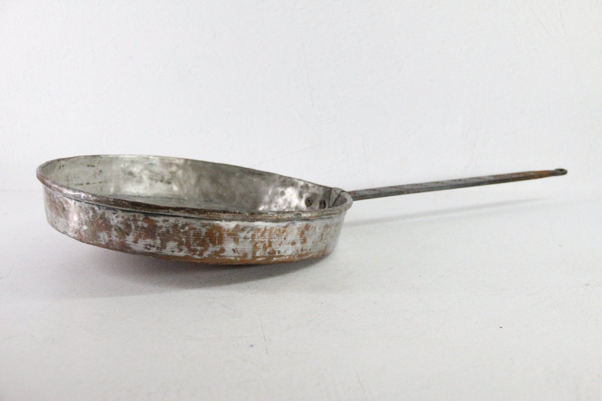 Antique Copper Pan | Egg/Escargot Poaching with Handle - Debra Hall Lifestyle