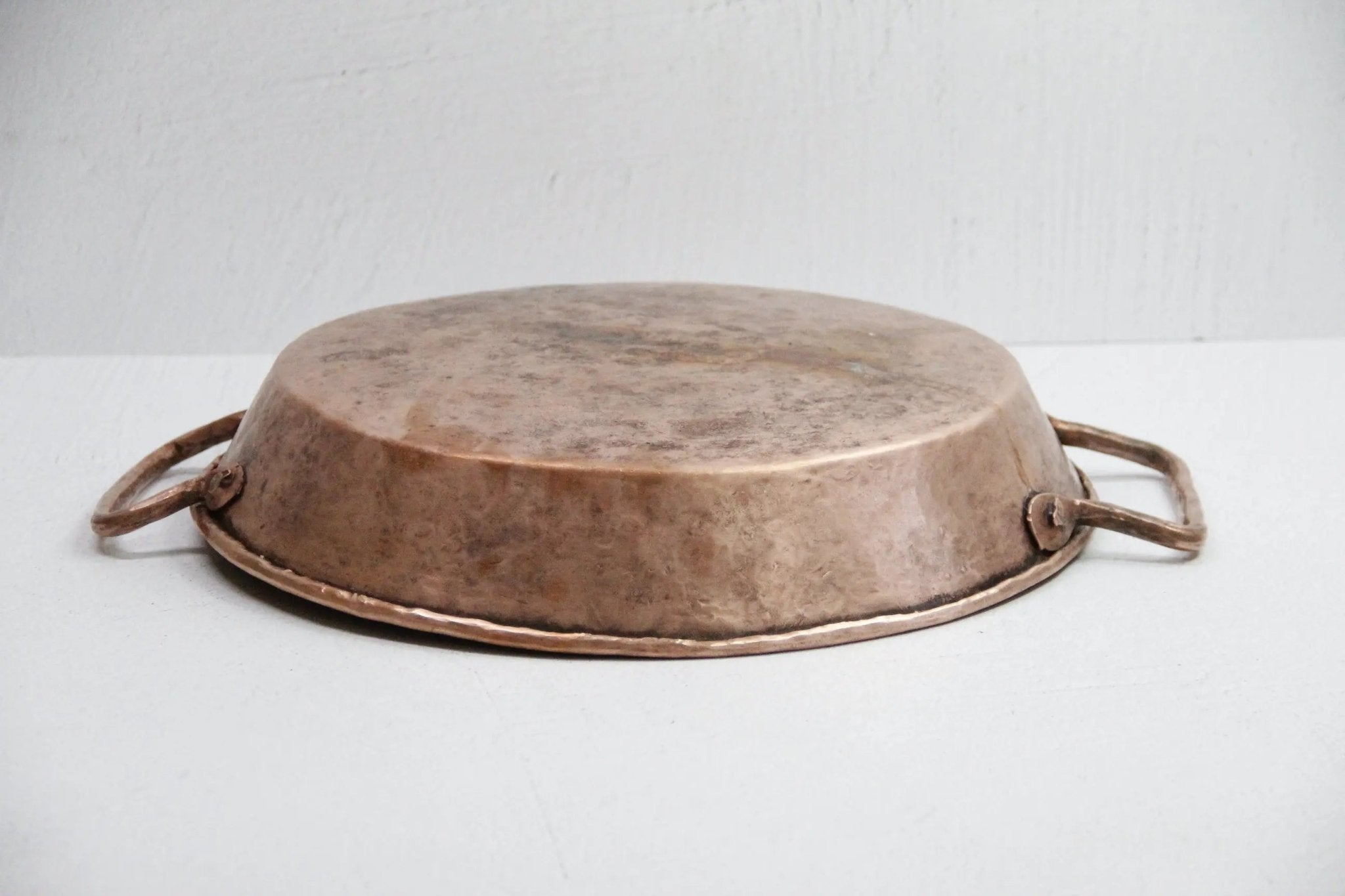 Antique Copper Pan | Hammered Two Handles Cookware - Debra Hall Lifestyle