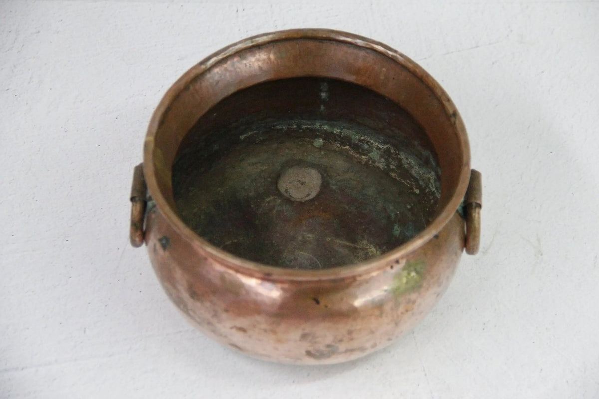 Antique Copper Planter Dovetailed Pot | Handles-Footed - Debra Hall Lifestyle