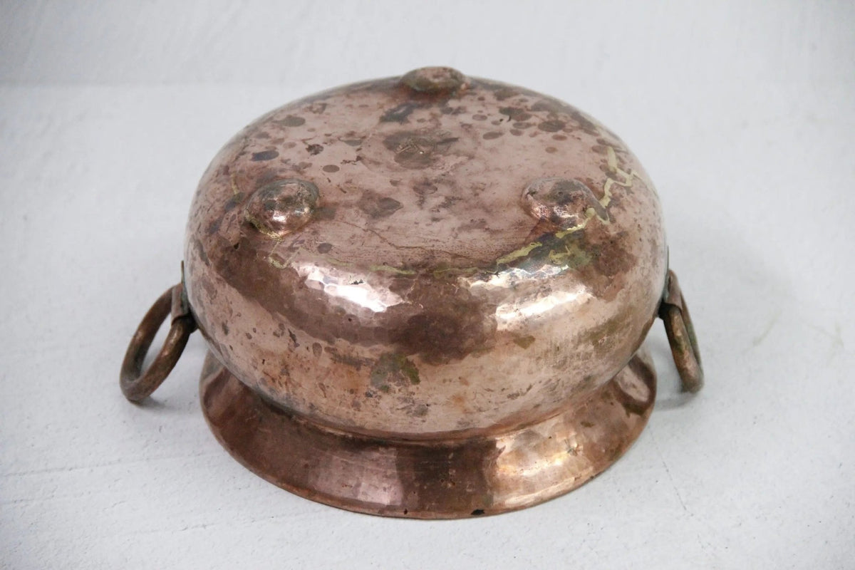 Antique Copper Planter Dovetailed Pot | Handles-Footed - Debra Hall Lifestyle