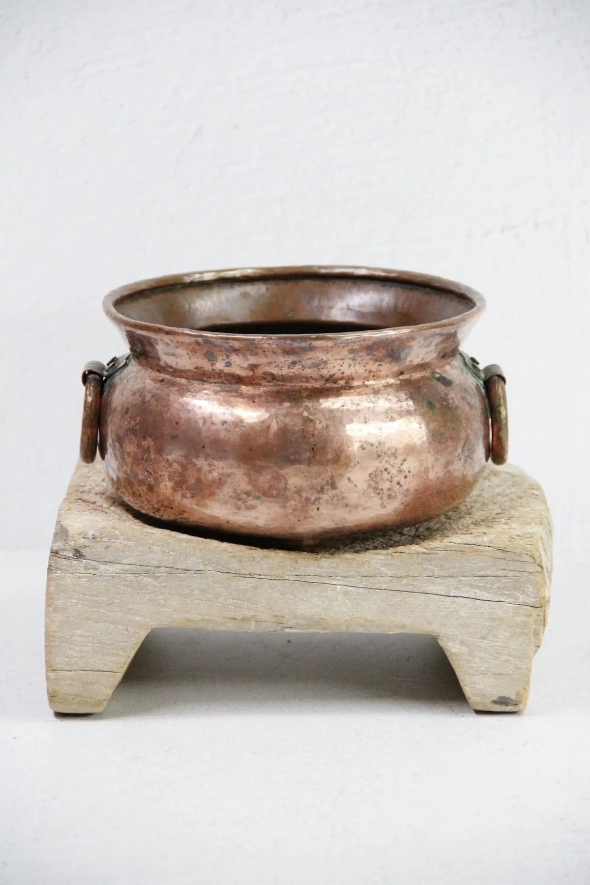 Antique Copper Planter Dovetailed Pot | Handles-Footed - Debra Hall Lifestyle