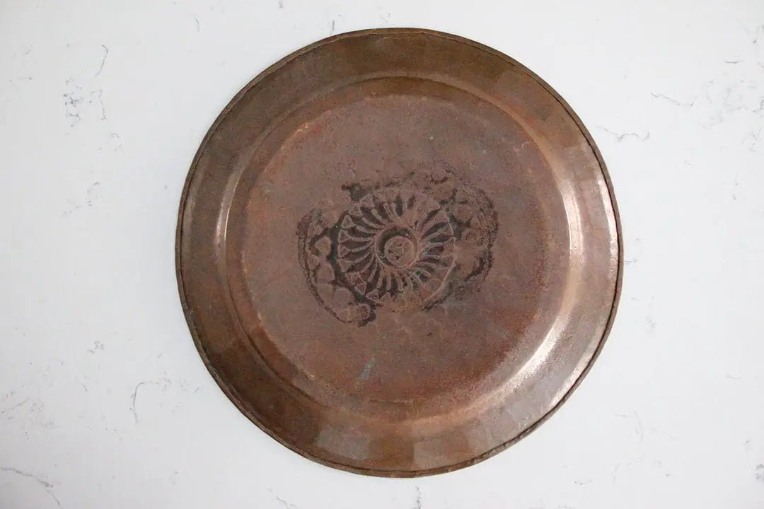 Antique Copper Tray | Incised Moroccan Gallery-Bar Tray - Debra Hall Lifestyle