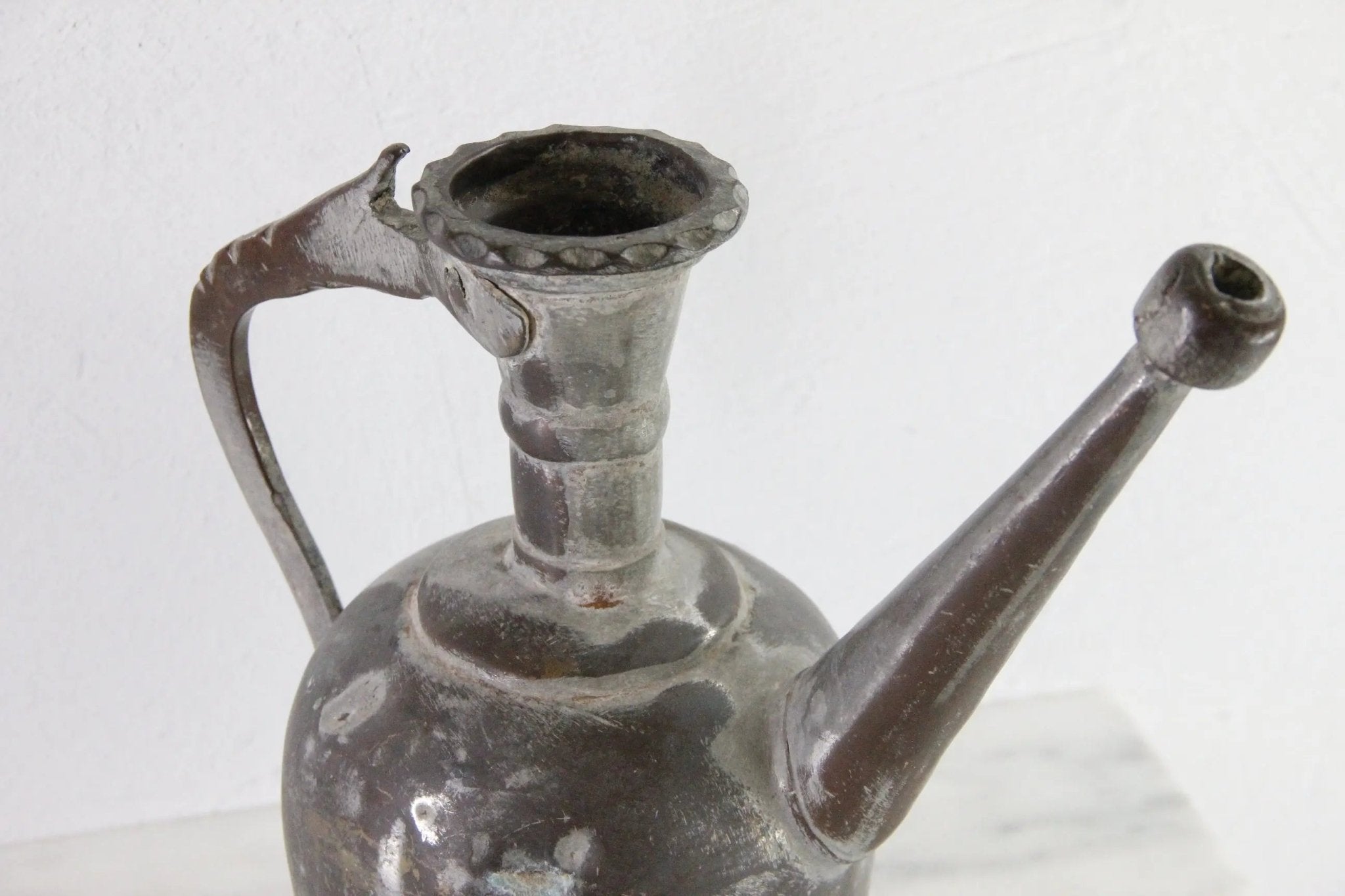 Antique Copper Watering Can | 19th C. Turkish Hand Crafted - Debra Hall Lifestyle