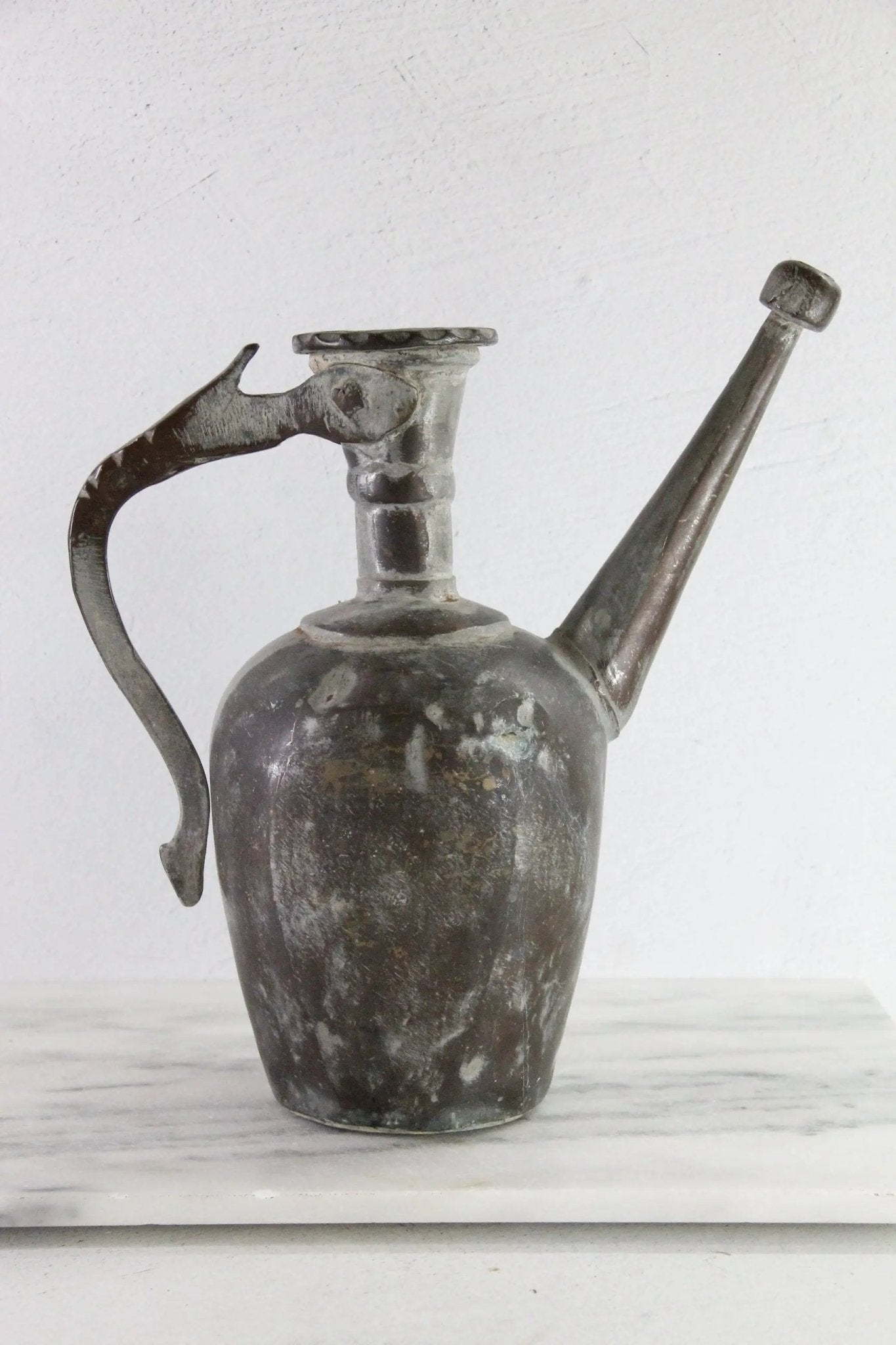 Antique Copper Watering Can | 19th C. Turkish Hand Crafted - Debra Hall Lifestyle