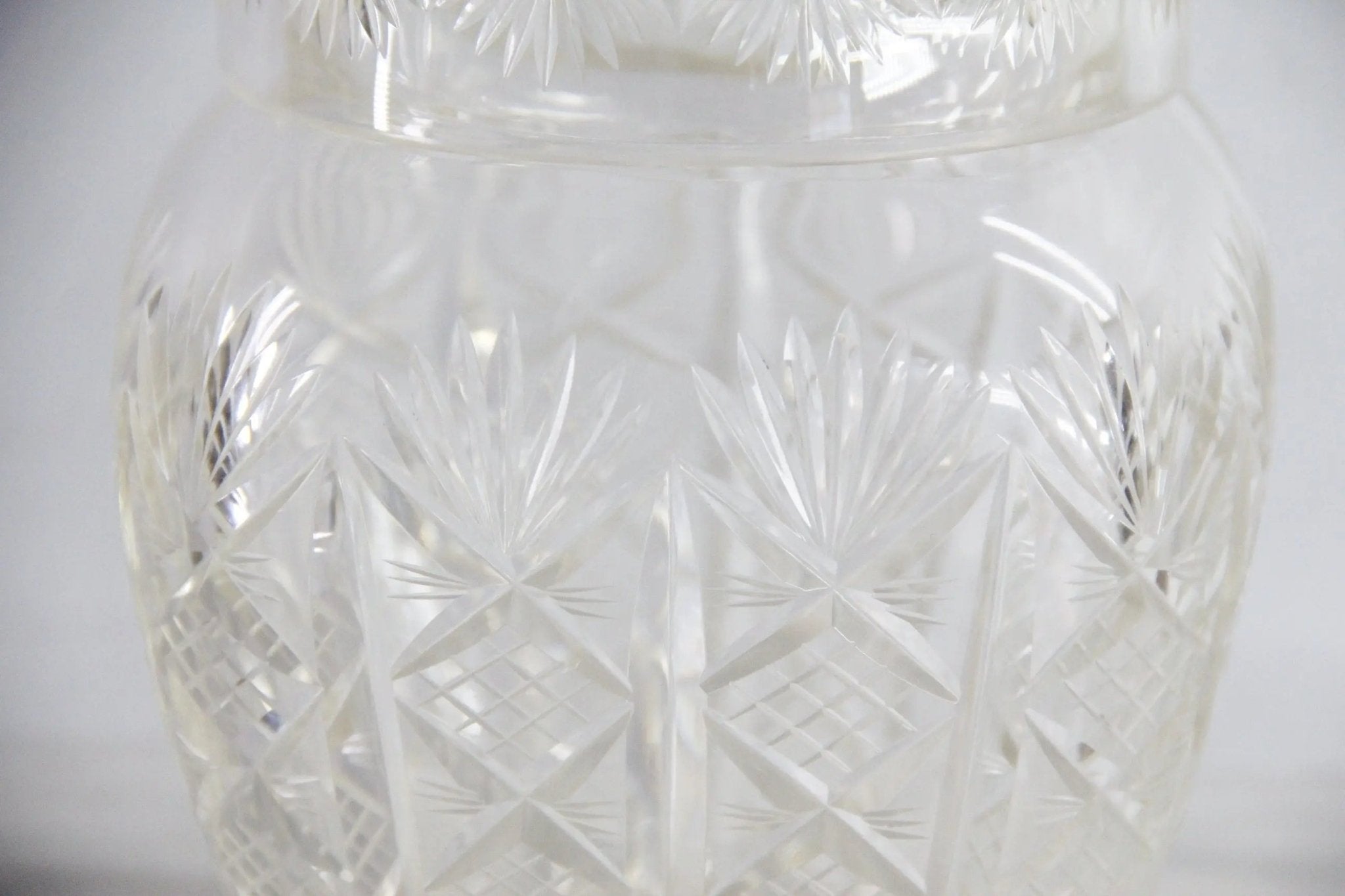 Antique Cut Crystal Biscuit Jar | Lidded Storage Vessel - Debra Hall Lifestyle