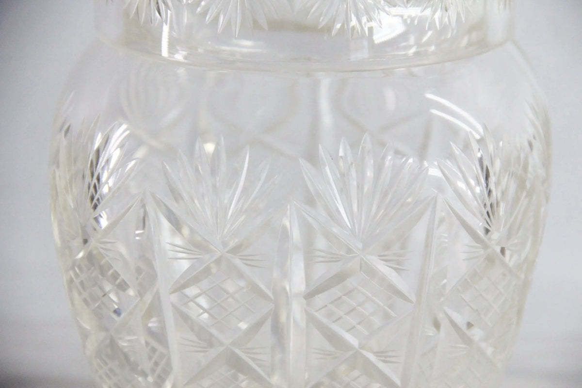 Antique Cut Crystal Biscuit Jar | Lidded Storage Vessel - Debra Hall Lifestyle