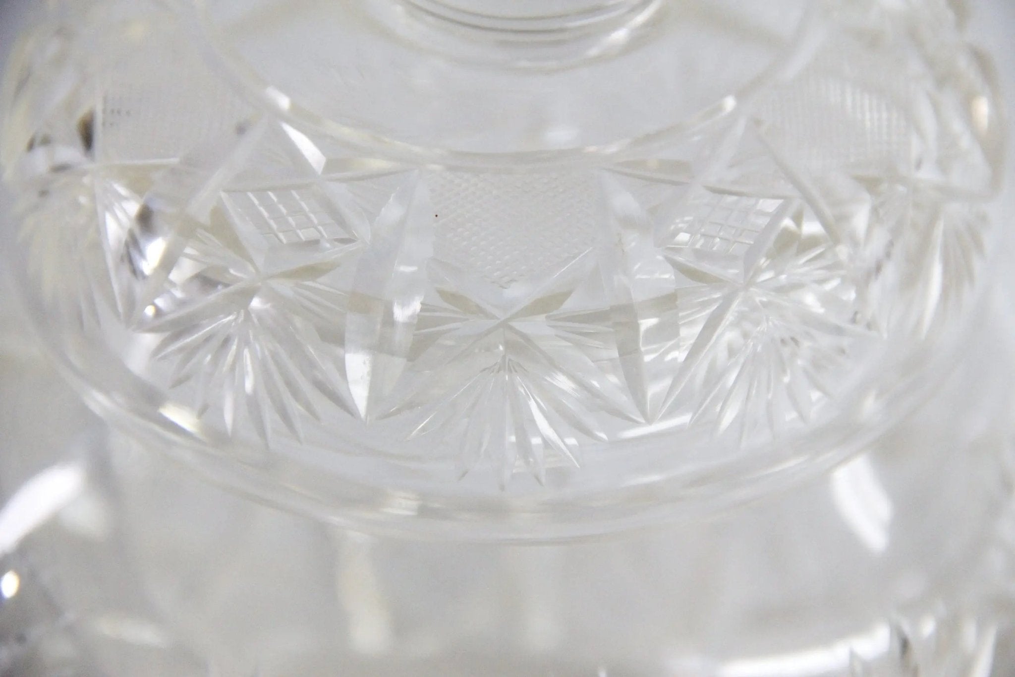 Antique Cut Crystal Biscuit Jar | Lidded Storage Vessel - Debra Hall Lifestyle