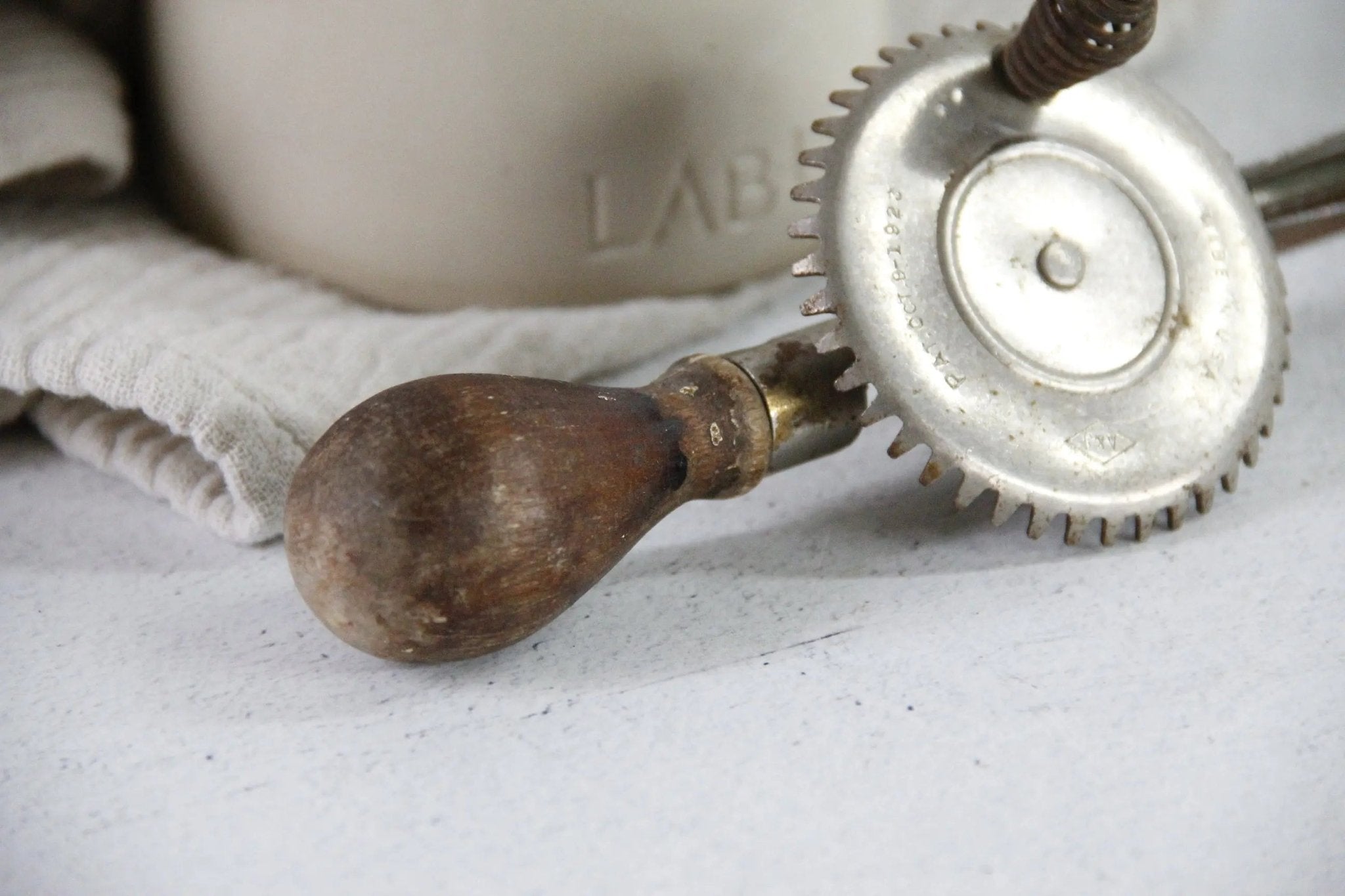 Antique Egg Beater | Farmhouse Kitchen Hand Mixer - Debra Hall Lifestyle